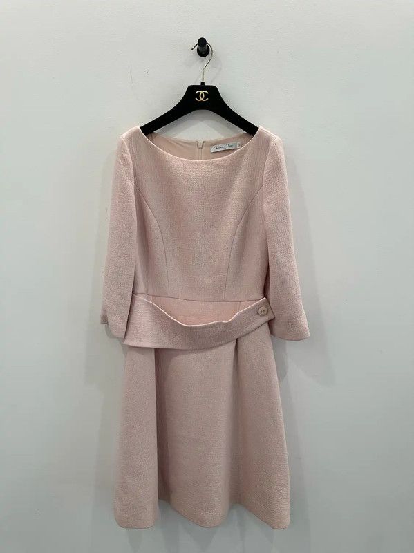 Dior Dior Light Pink Wool Long Sleeve Dress 0089 Size M / US 6-8 / IT 42-44 - 1 Thumbnail