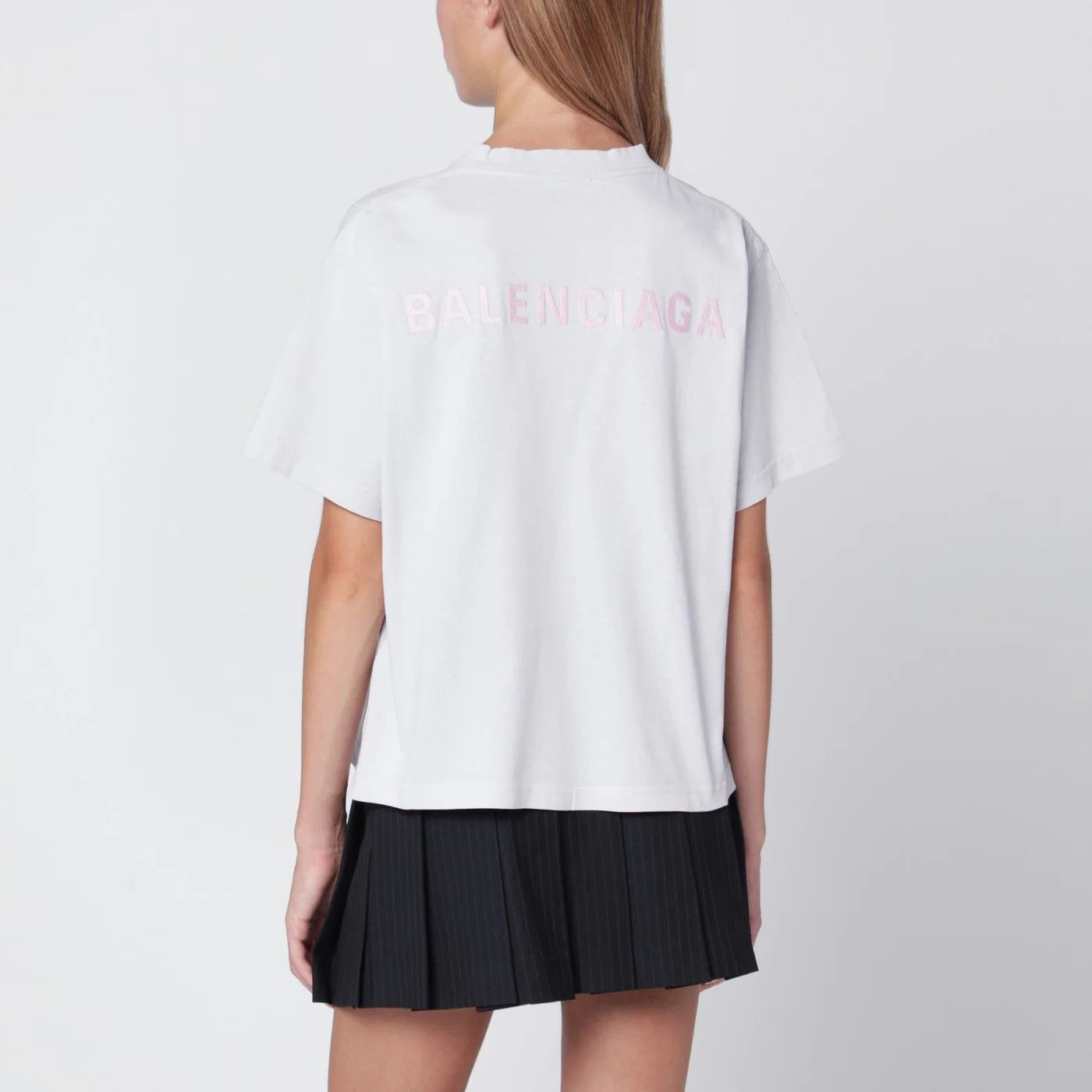 Balenciaga o1d2blof0426 Balenciaga Back Medium Fit T-Shirt in White Size L / US 10 / IT 46 - 2 Thumbnail