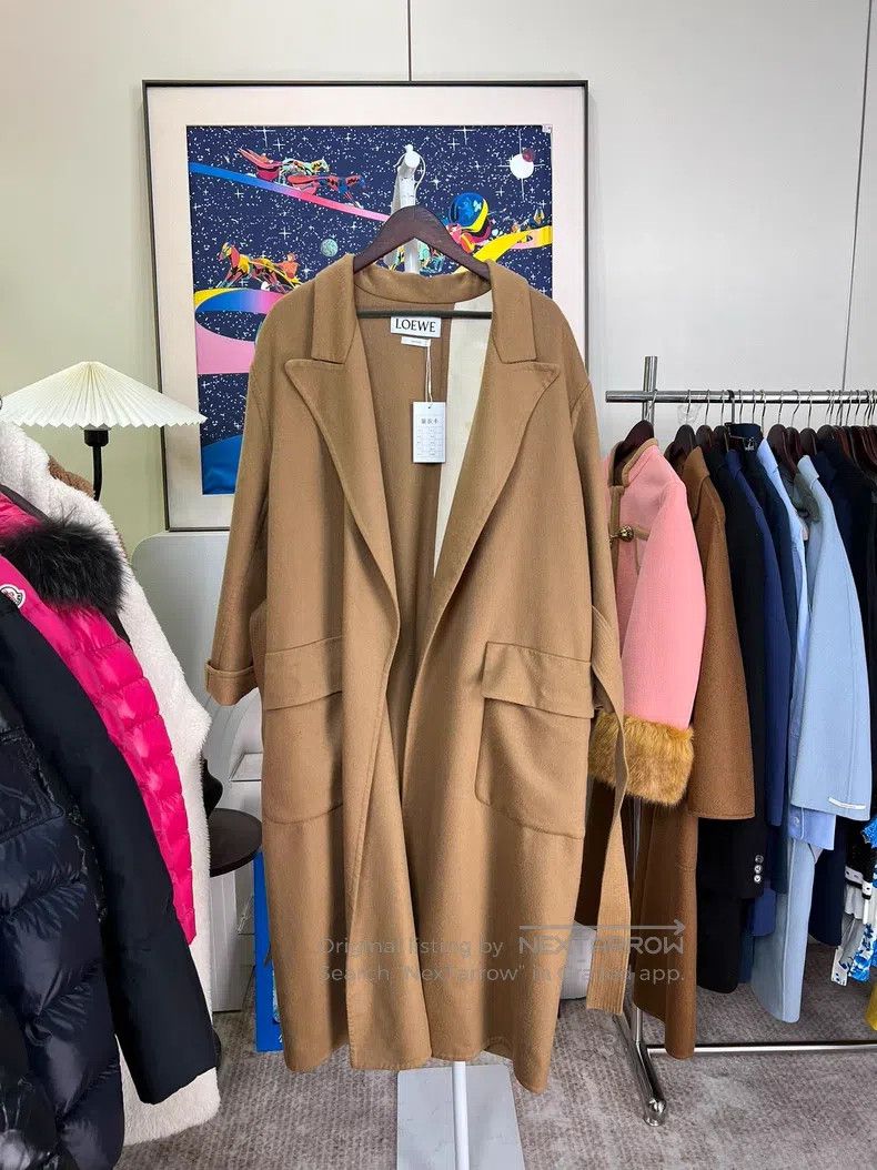 Loewe Loewe Long Woolen Coat with Loose Fit and Floral Patchwork Size S / US 4 / IT 40 - 1 Thumbnail