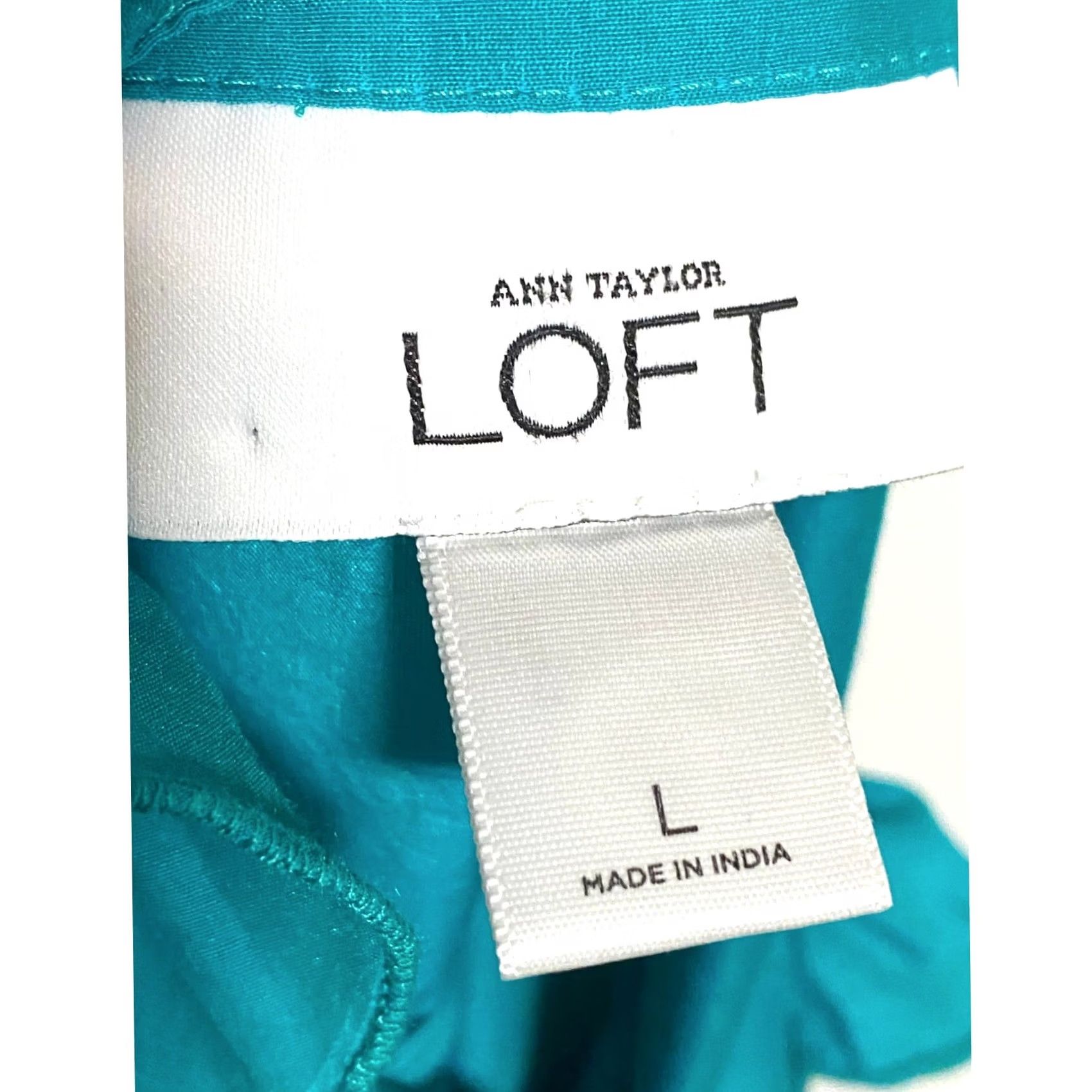 Loft VINTAGE Loft Blue Sleeveless Top Blouse L Ruffles Cotton Silk Classic Chic Career Office Size L / US 10 / IT 46 - 5 Thumbnail