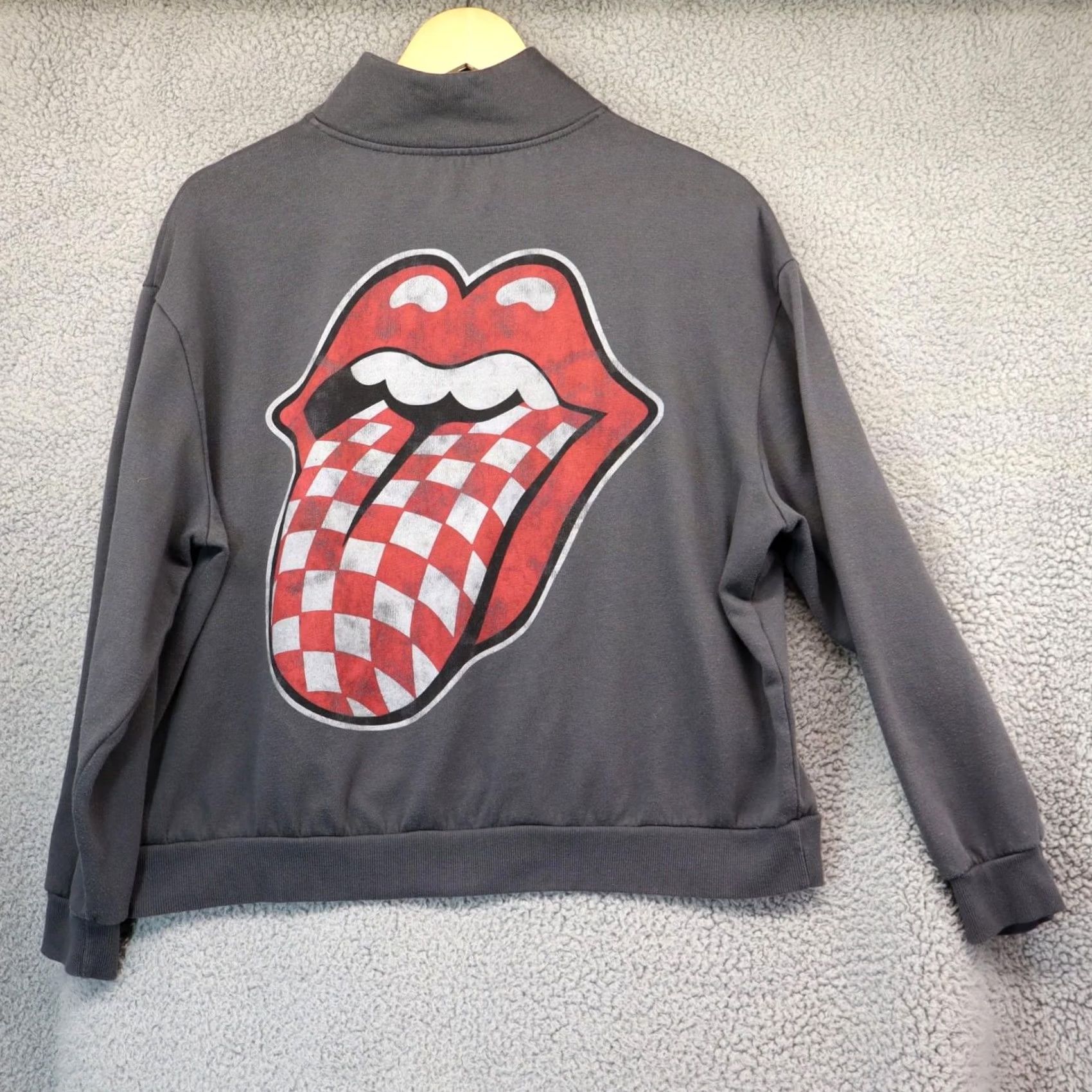 Vintage VINTAGE Rolling Stones Sweatshirt Womens XL Gray Band 1/4 Zip Size XL / US 12-14 / IT 48-50 - 7 Thumbnail