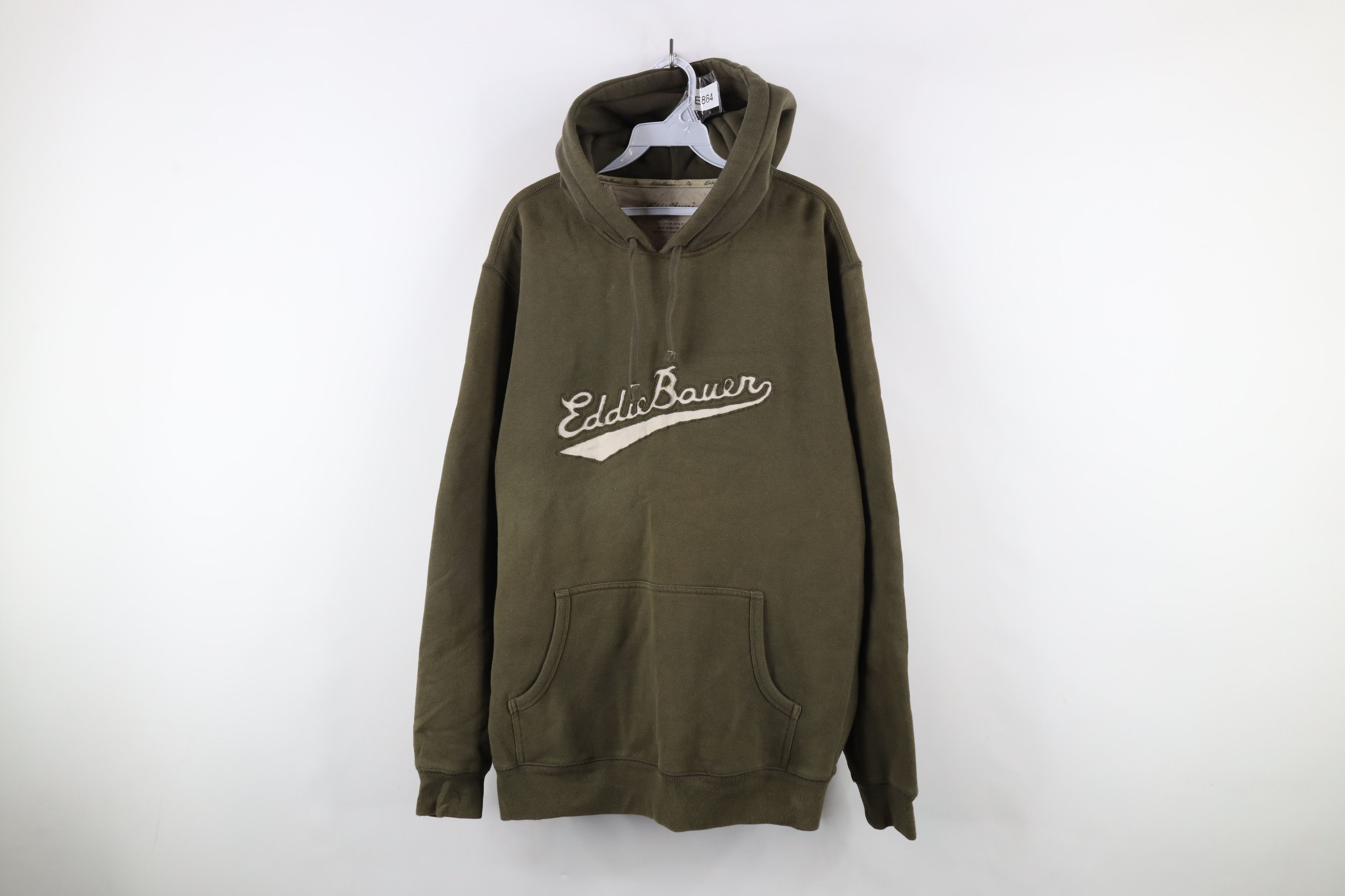 Eddie Bauer × Vintage Vintage Eddie Bauer Spell Script Heavyweight Hoodie Green Size US L / EU 52-54 / 3 - 1 Thumbnail