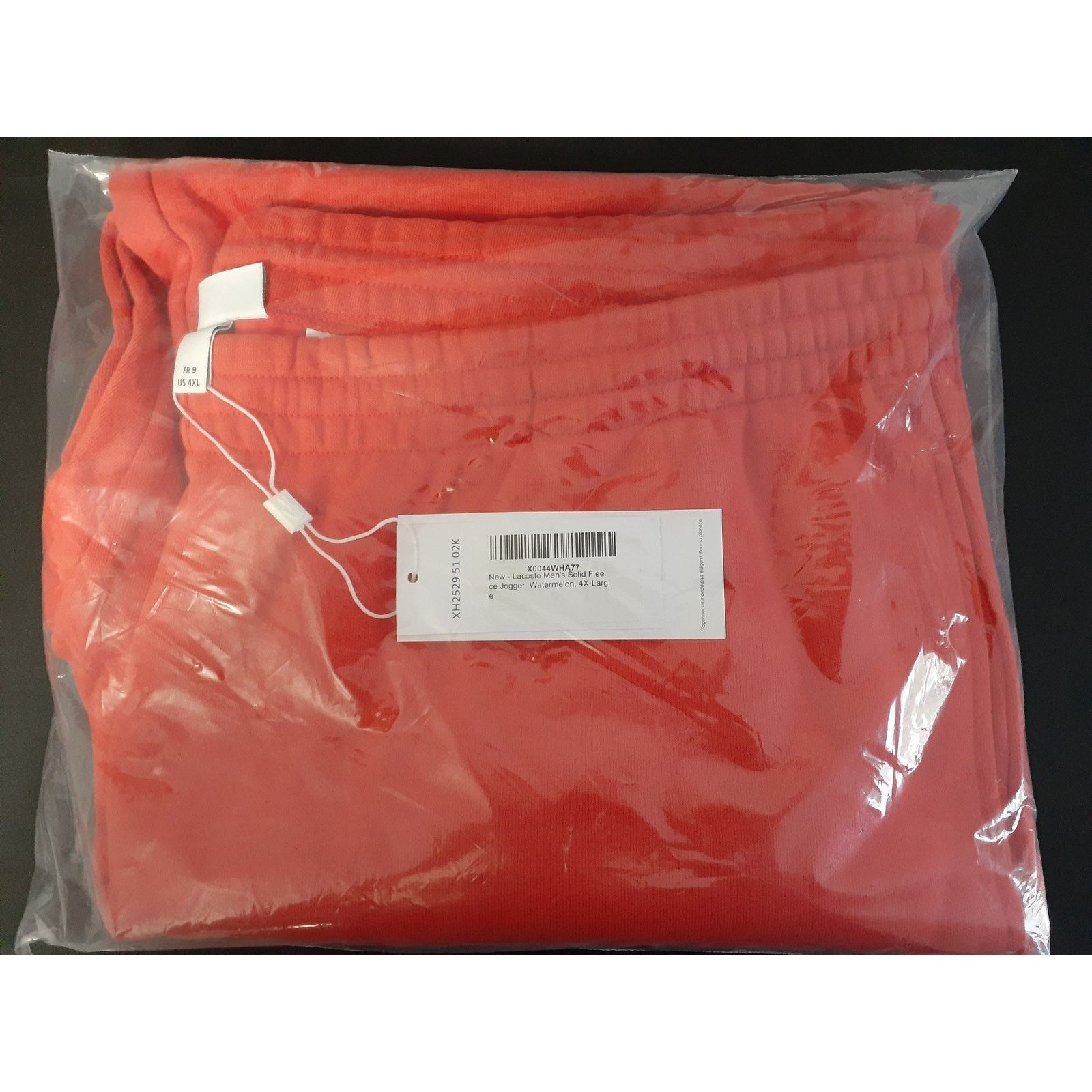 Lacoste Lacoste Men's Solid Fleece Joggers Watermelon 4XL Size US 40 / EU 56 - 2 Thumbnail