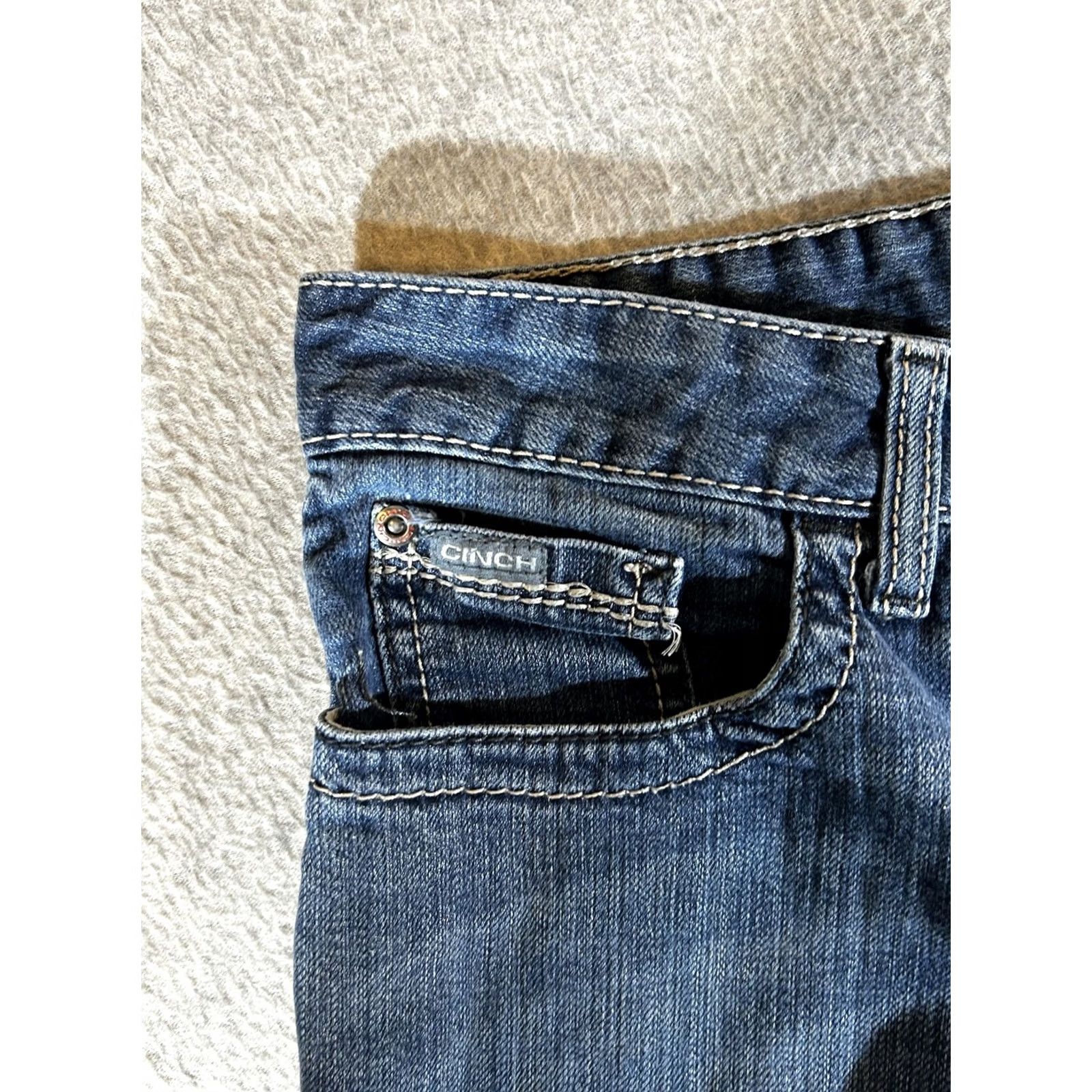 Vintage Cinch Ada Womens Dark Wash Bootcut Stretch Jeans 28/5R Mid Rise Relaxed 5-Pocket Denim Cotton Spandex Women Jeans Mens Womens Size 28" / US 6 / IT 42 - 7 Thumbnail