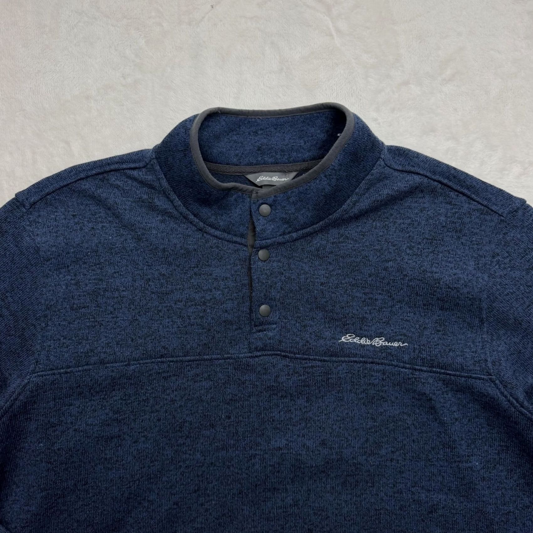 Eddie Bauer VINTAGE? No. Eddie Bauer Sweatshirt Henley Mens 3XL Blue Fleece Snap Mock Neck Pullover Size US XXL / EU 58 / 5 - 2 Thumbnail