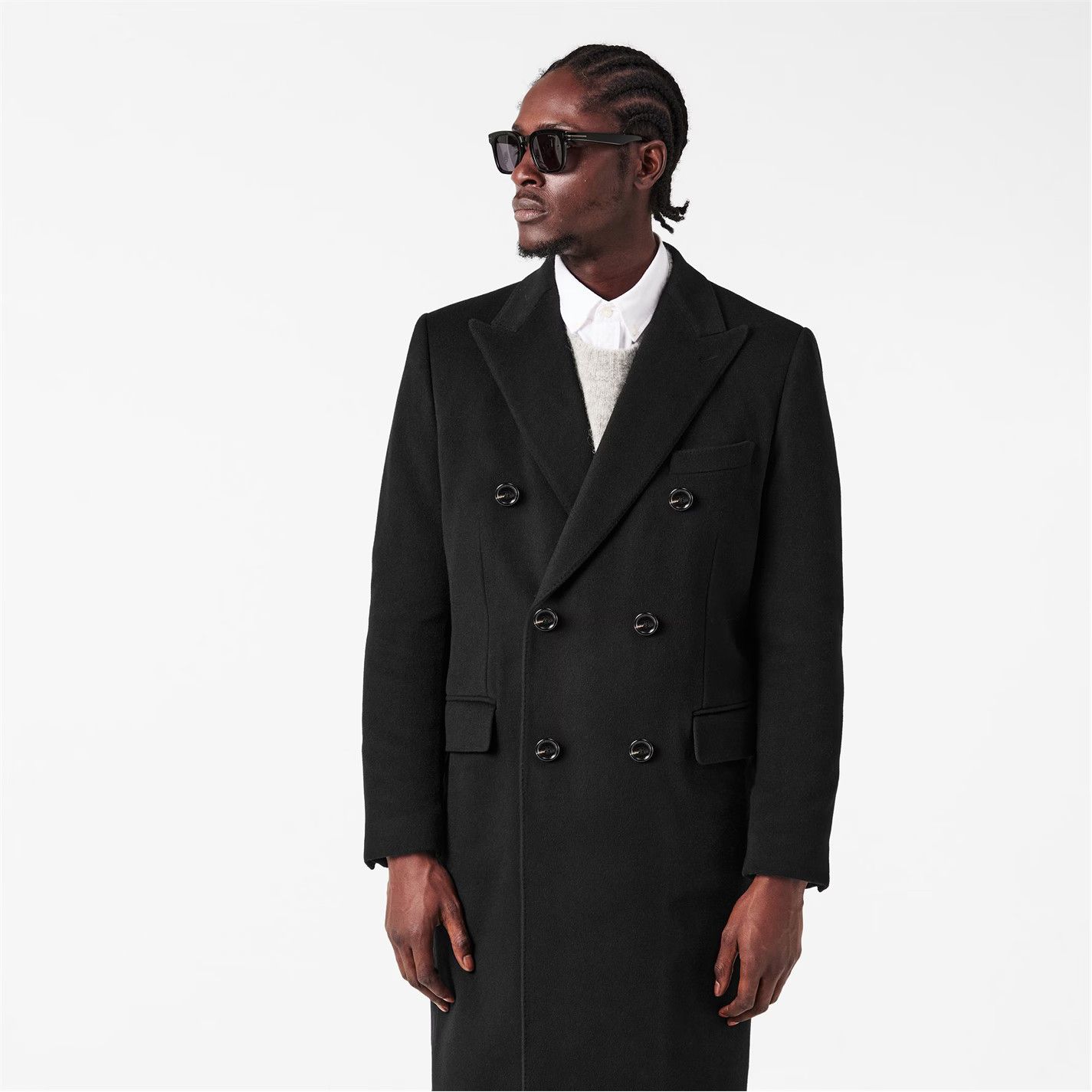 Dolce & Gabbana o1g2r1mq0426 Double Breasted Fitted Overcoat in Nero Size US L / EU 52-54 / 3 - 3 Thumbnail