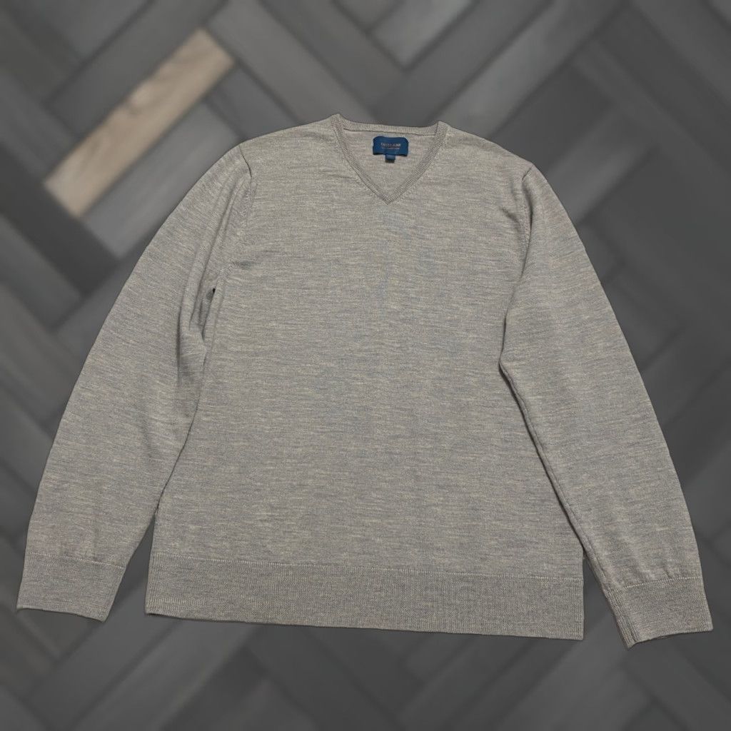 Vintage Fairlane Merino Wool Sweater Mens XXL Gray V-Neck Pullover Knit Shortened? Size US XXL / EU 58 / 5 - 1 Thumbnail