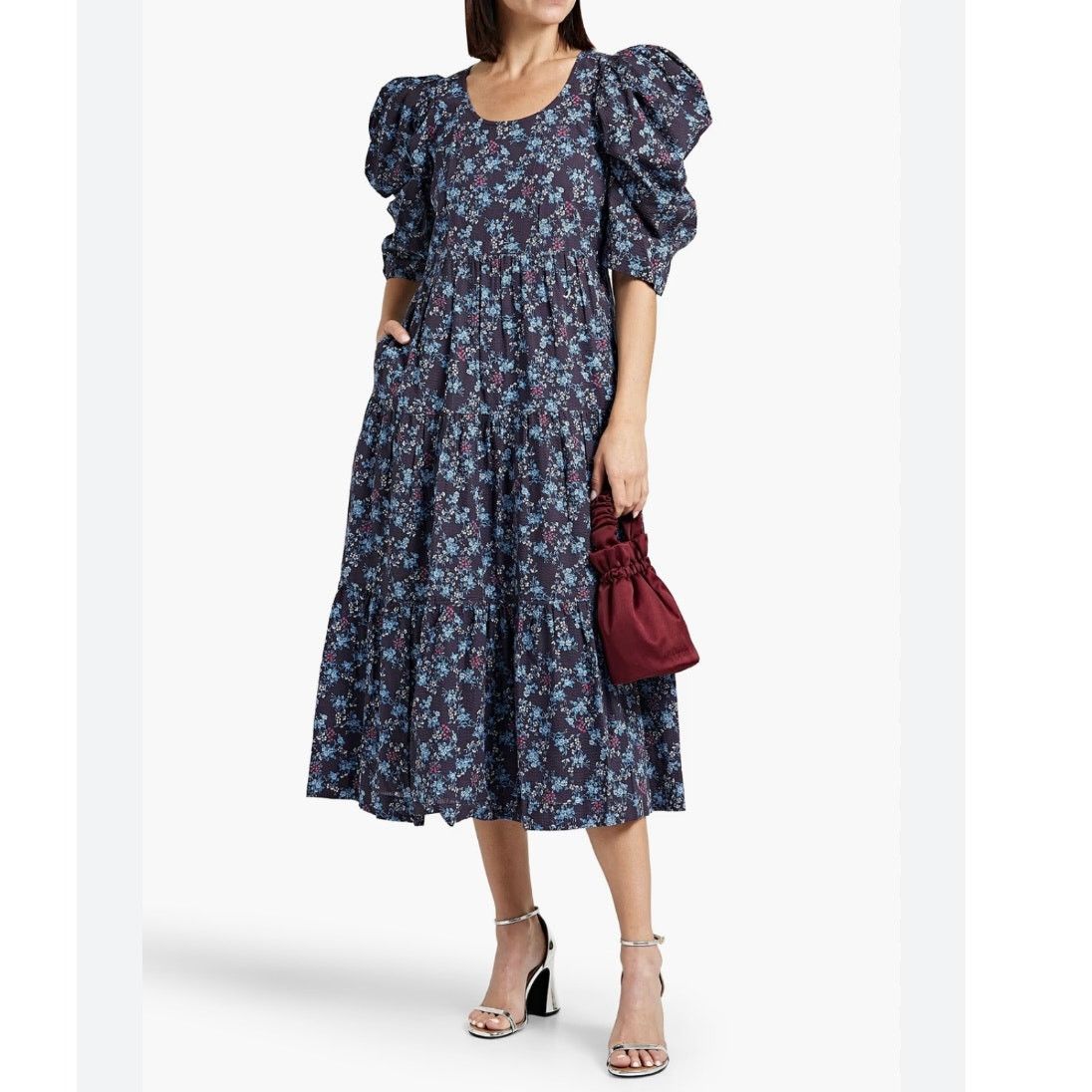 Sea New York Sea New York Tilly tiered cotton midi dress Size XS C4 Size XS / US 0-2 / IT 36-38 - 1 Thumbnail
