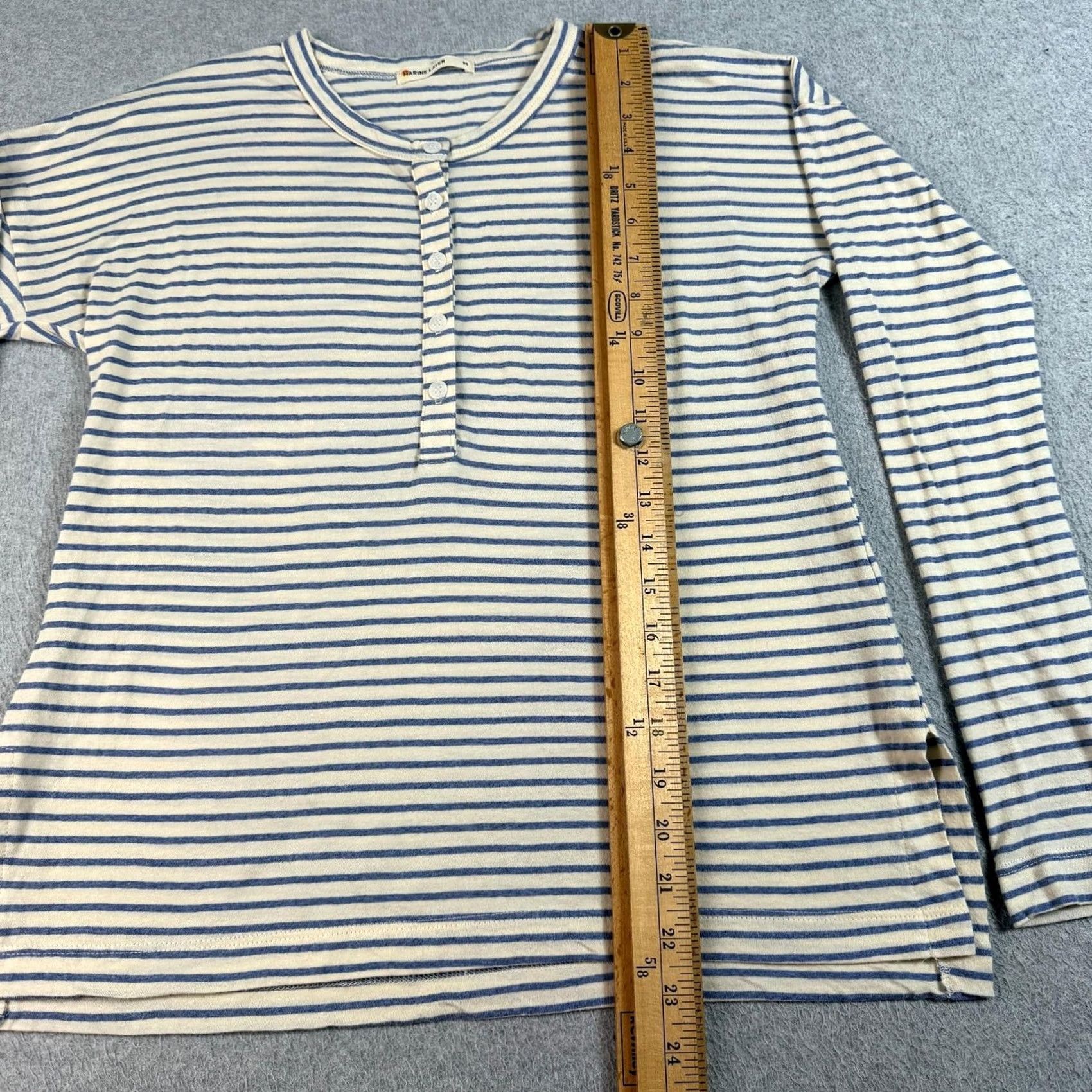 Marine Layer Marine Layer Shirt Womens M Blue Stripe Henley Lightweight Jersey Nautical Vintage = No Size M / US 6-8 / IT 42-44 - 7 Thumbnail