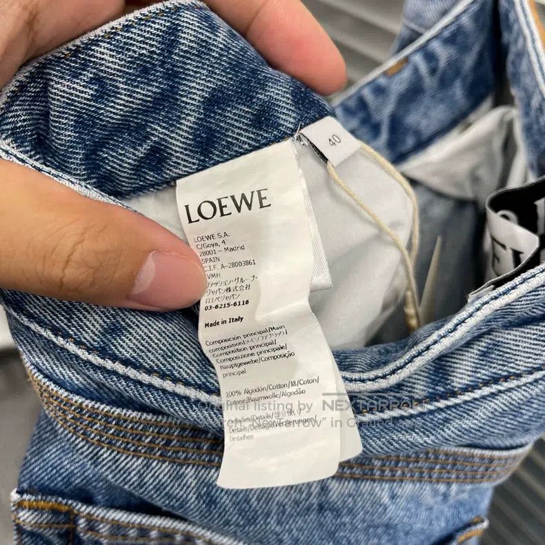 Loewe Loewe Back leather patch double knee embroidered denim tro Size 26" / US 2 / IT 38 - 6 Thumbnail