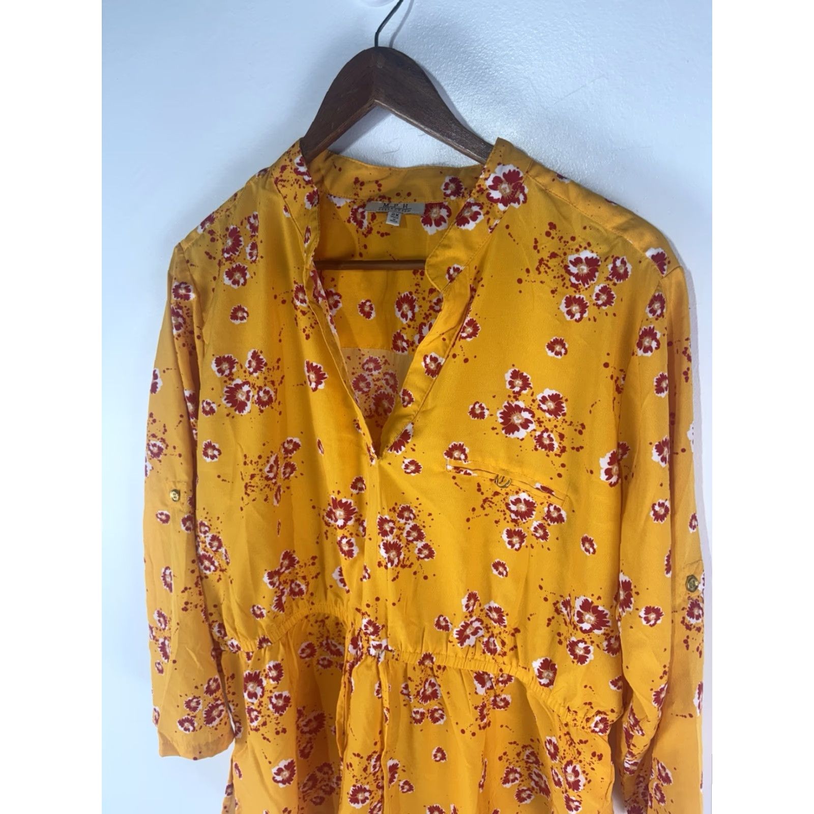 Vintage Mph Collection Gold/Multi Floral Tunic Top Womens Size 2X India Size XXL / US 16-18 / IT 52-54 - 2 Thumbnail