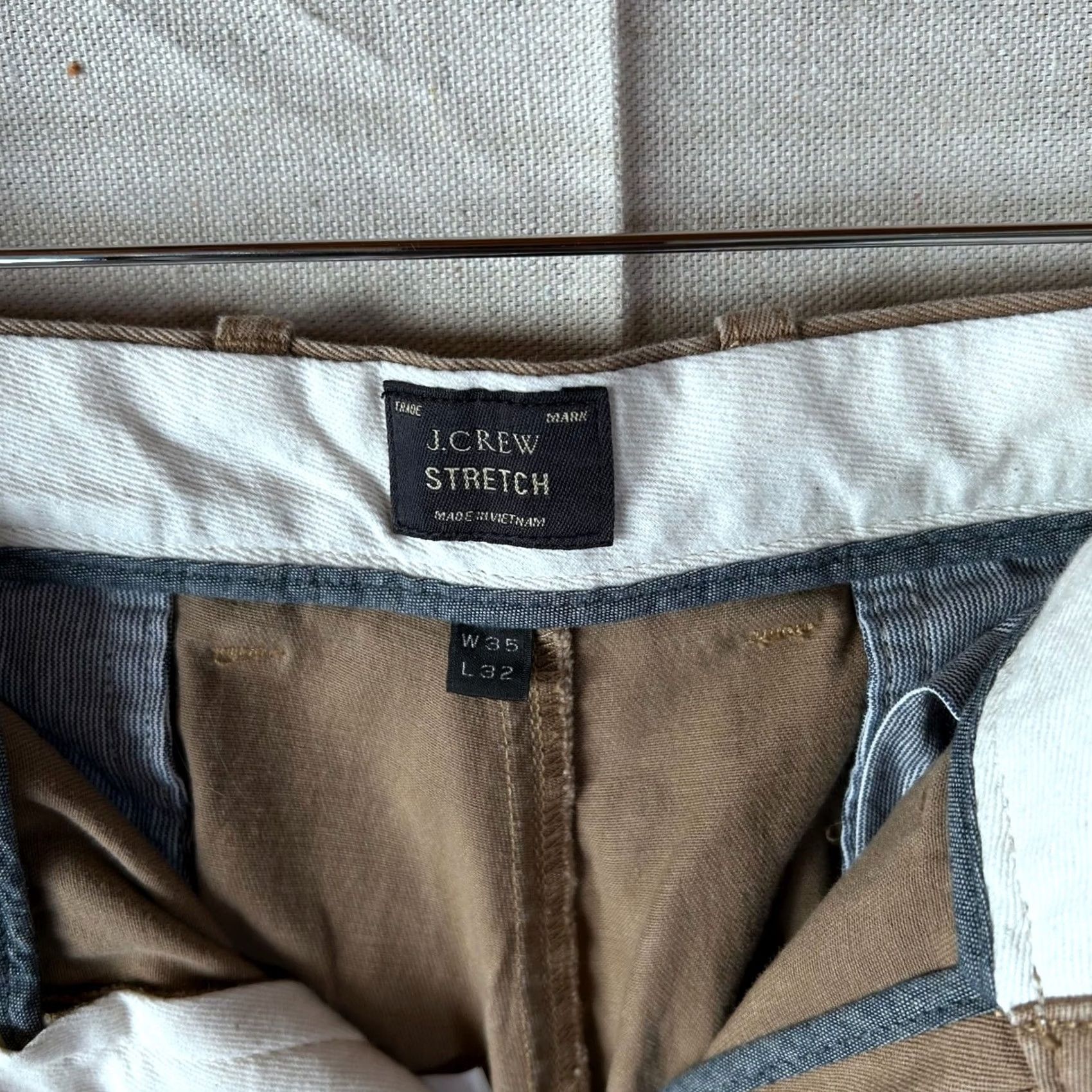 J.Crew J.Crew Chino Pants 484 Mens 35x32 Brown Cotton Twill Casual Trousers Size US 35 - 3 Thumbnail