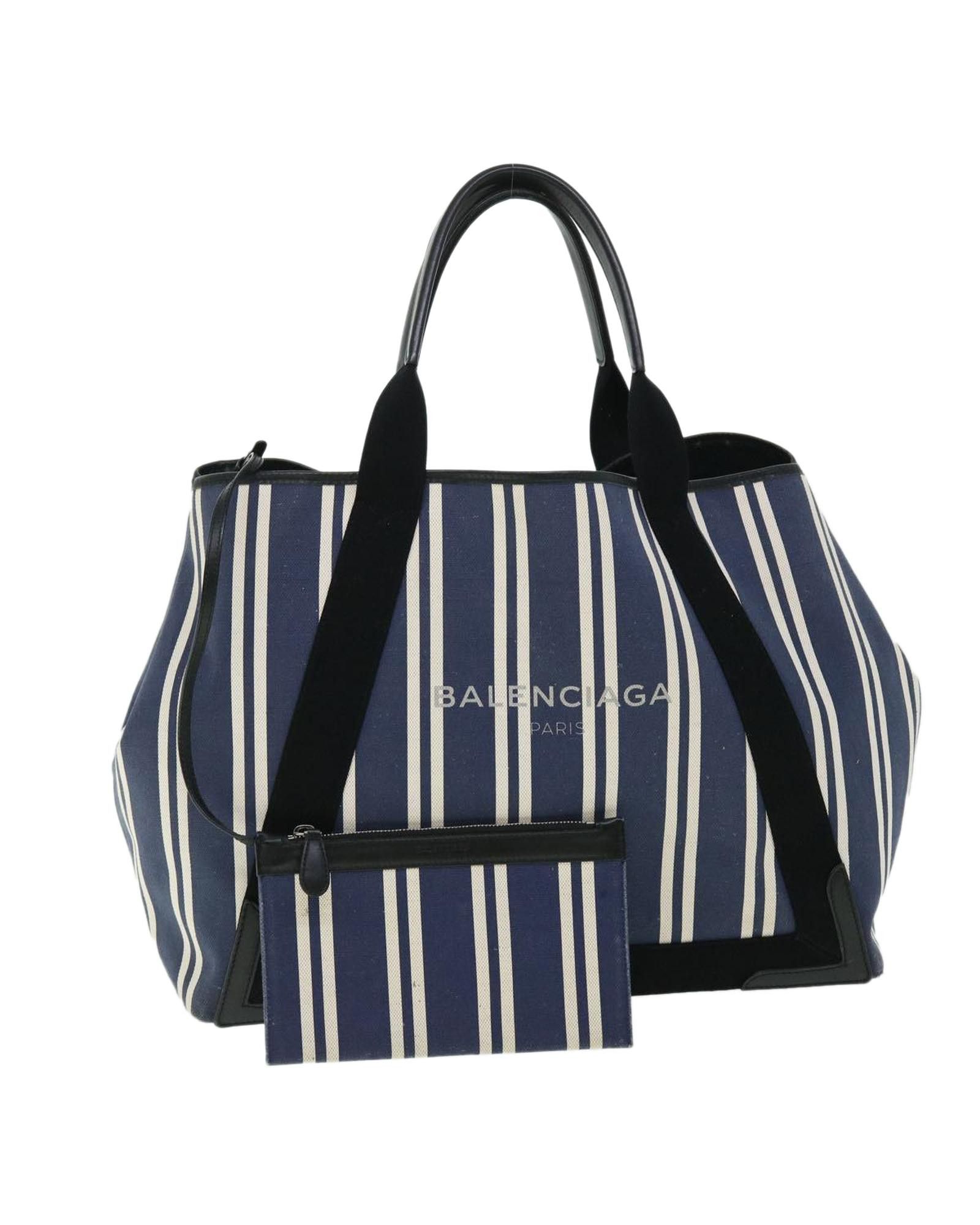 image of Balenciaga Navy Canvas Hand Bag, Women's