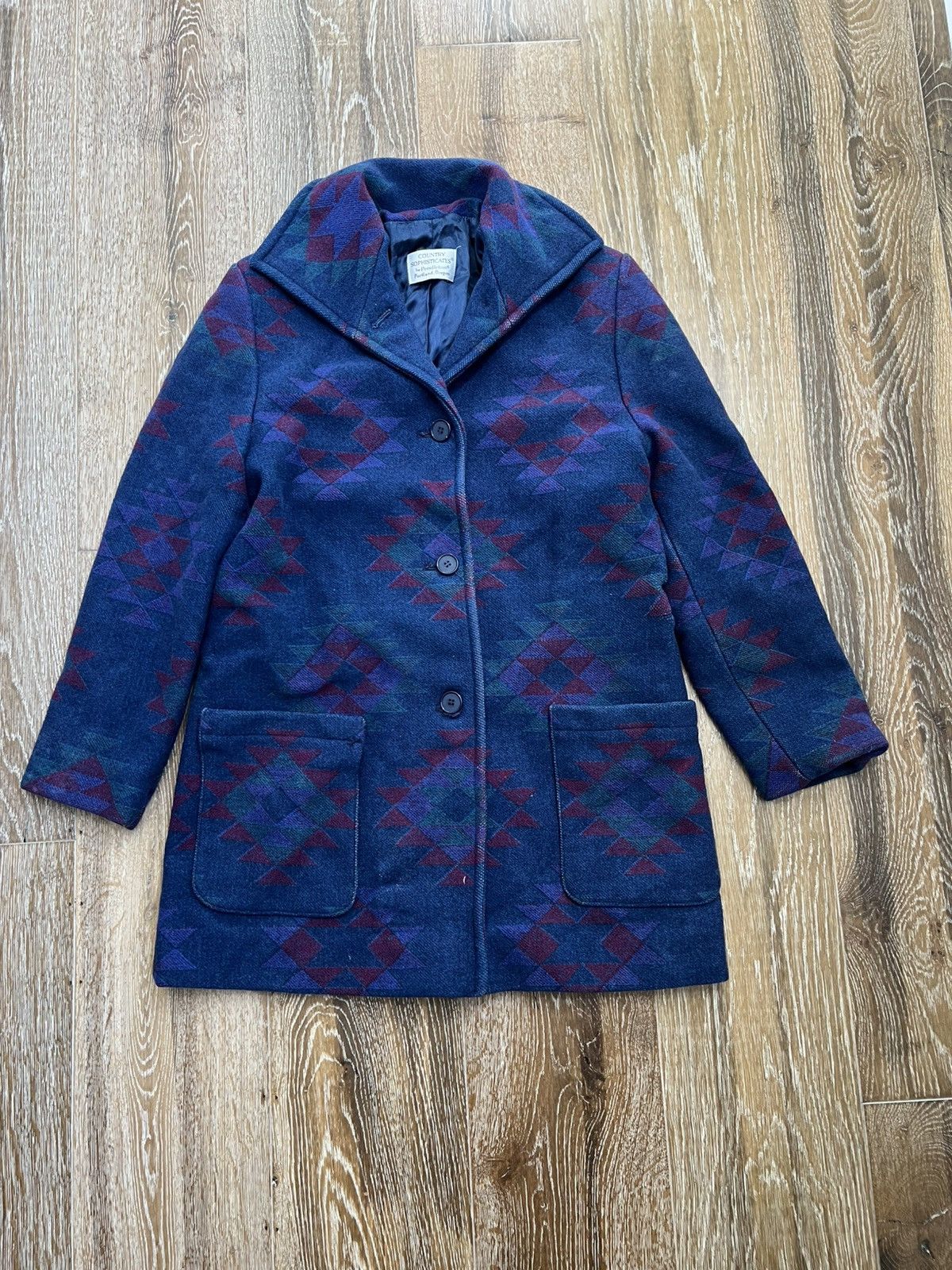Vintage Pendleton country sophisticated aztec wool coat