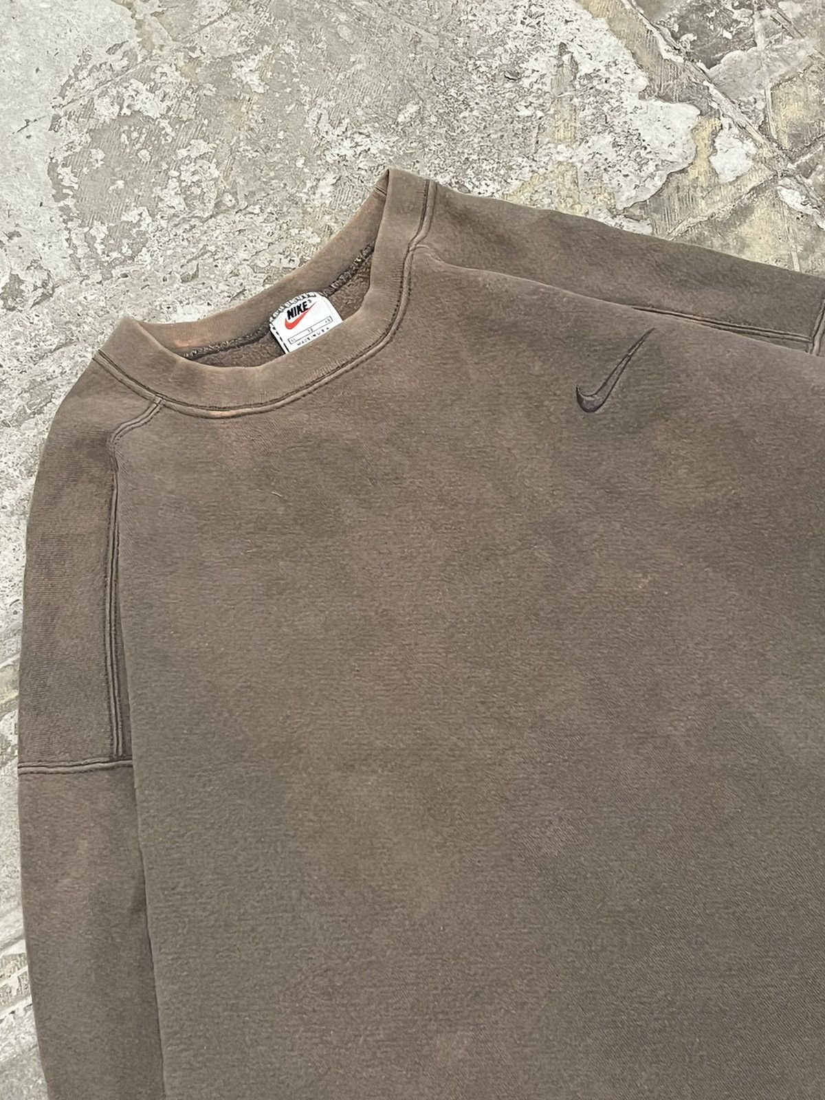 Nike × Vintage 90s Nike two tone mocha sweatshirt 90s rare earthtone hype Size US XL / EU 56 / 4 - 4 Thumbnail