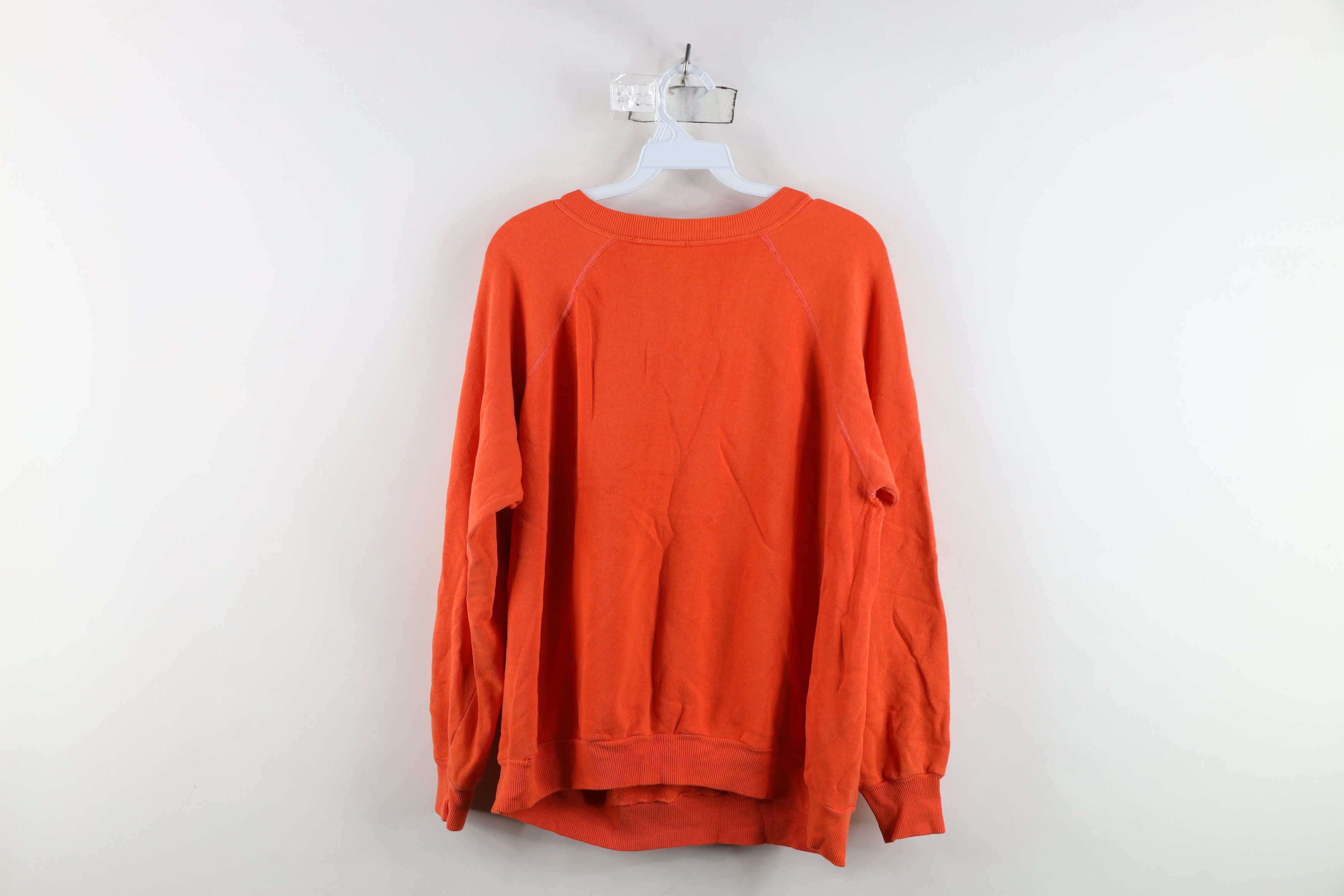 Vintage Vintage 70s Streetwear Blank Crewneck Sweatshirt Orange USA Size US XL / EU 56 / 4 - 13 Thumbnail