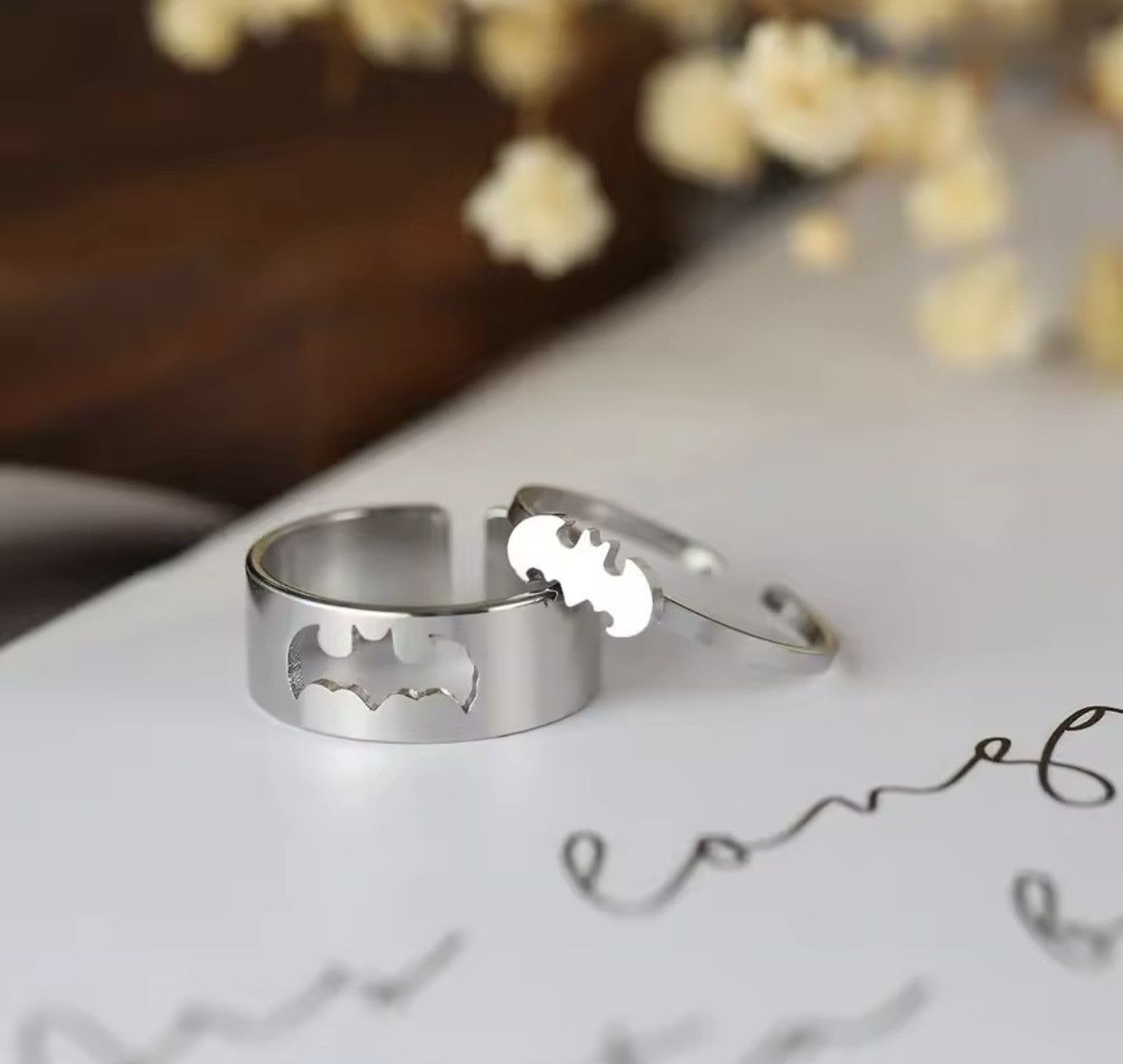 Jewelry 2 PCS Gothic Couple Ring Set Size ONE SIZE - 3 Thumbnail
