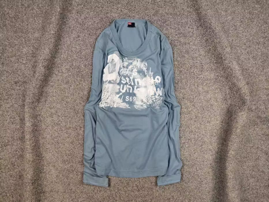 Diesel Vintage Diesel Light Long Sleeve Paint Logo Y2k Style Hype Size US M / EU 48-50 / 2 - 1 Thumbnail