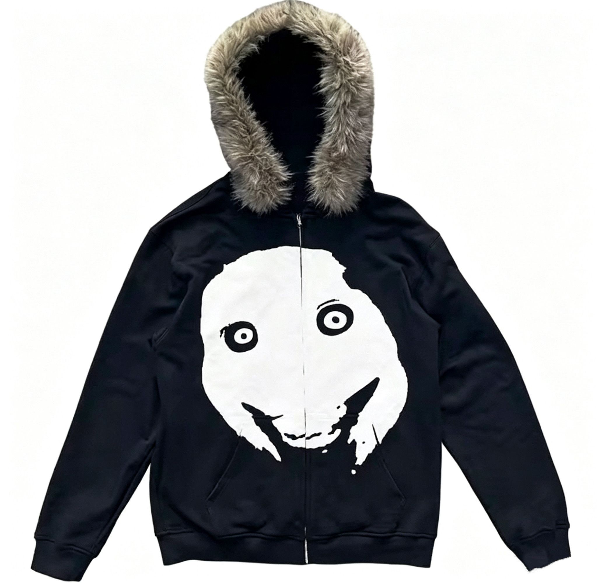 Japanese Brand High Street Rare Y2K Anime Jeff Killer Fur Hoodie
