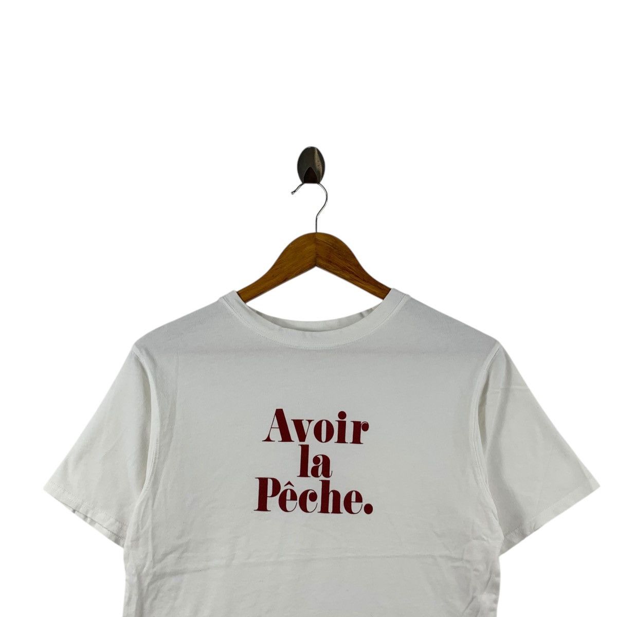 Vintage AVOIR LA PECHE Paris France Slang Full With Spirit Tee Size S / US 4 / IT 40 - 2 Thumbnail