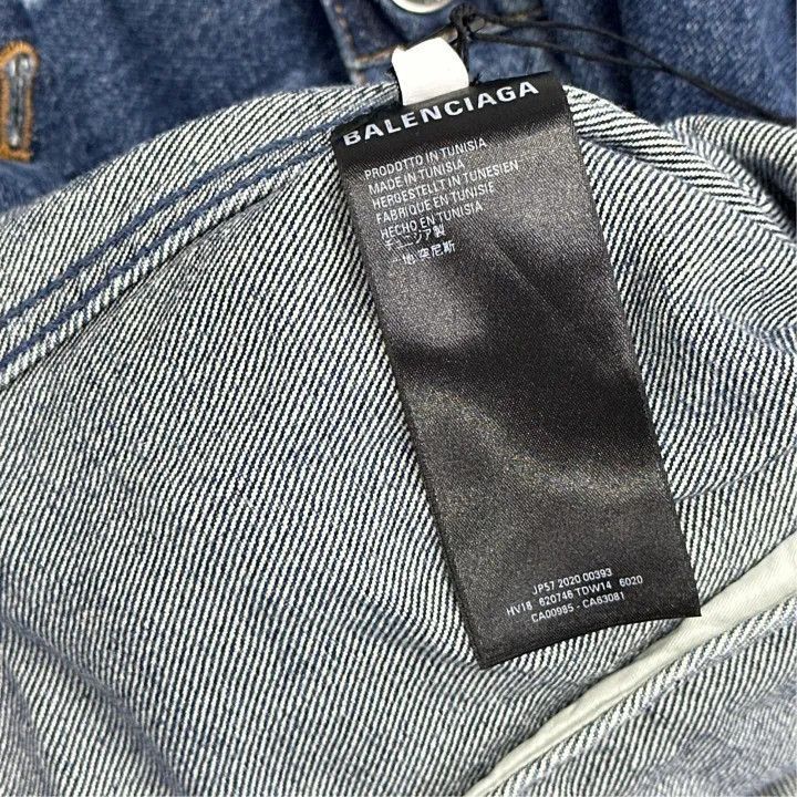 Balenciaga Balenciaga White Logo Embroidered Denim Jacket 0079-2507 Size L / US 10 / IT 46 - 4 Thumbnail