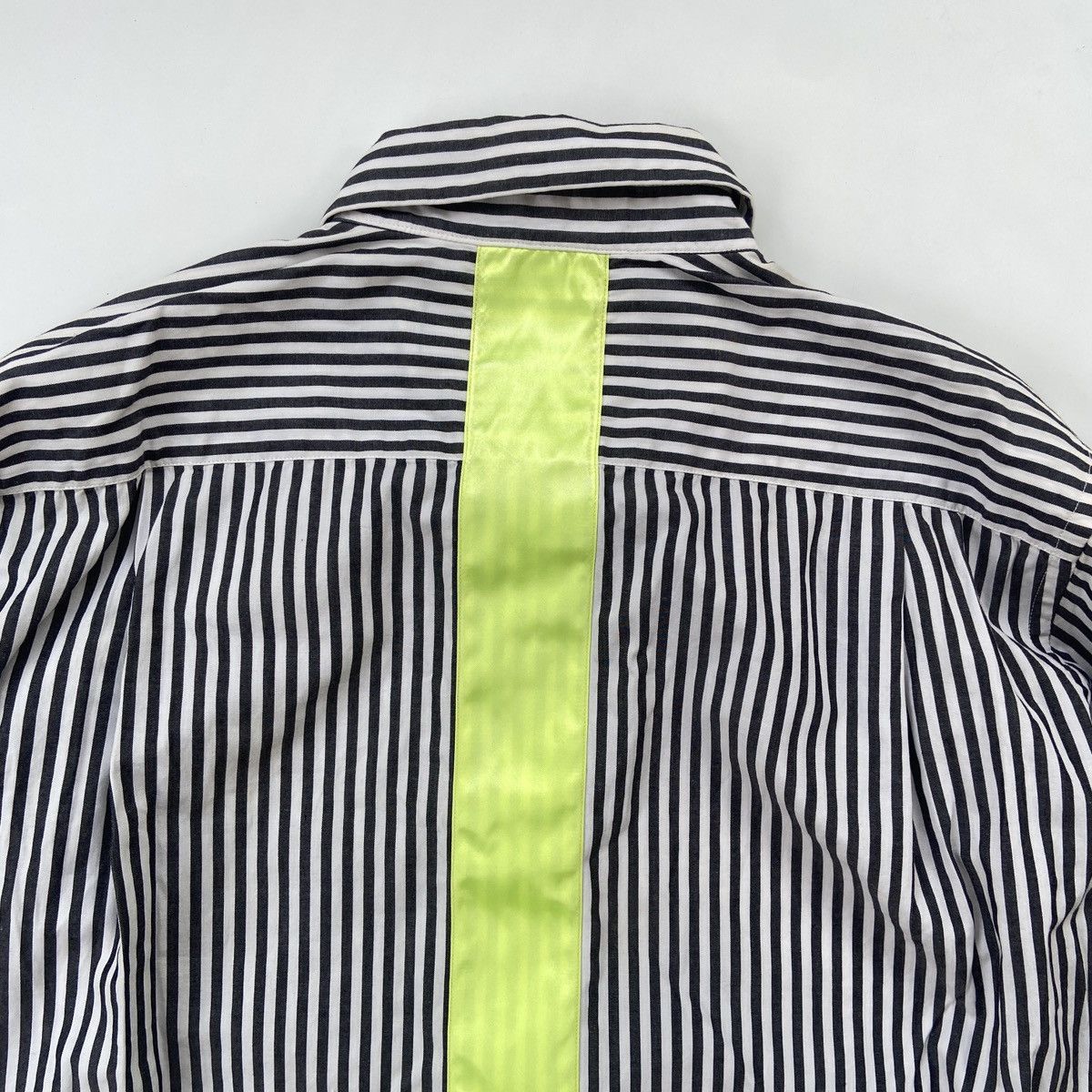 Comme des Garcons Black BLACK COMME des GARCONS Satin Flourescent Stripe Long Sleeve Size US S / EU 44-46 / 1 - 7 Thumbnail