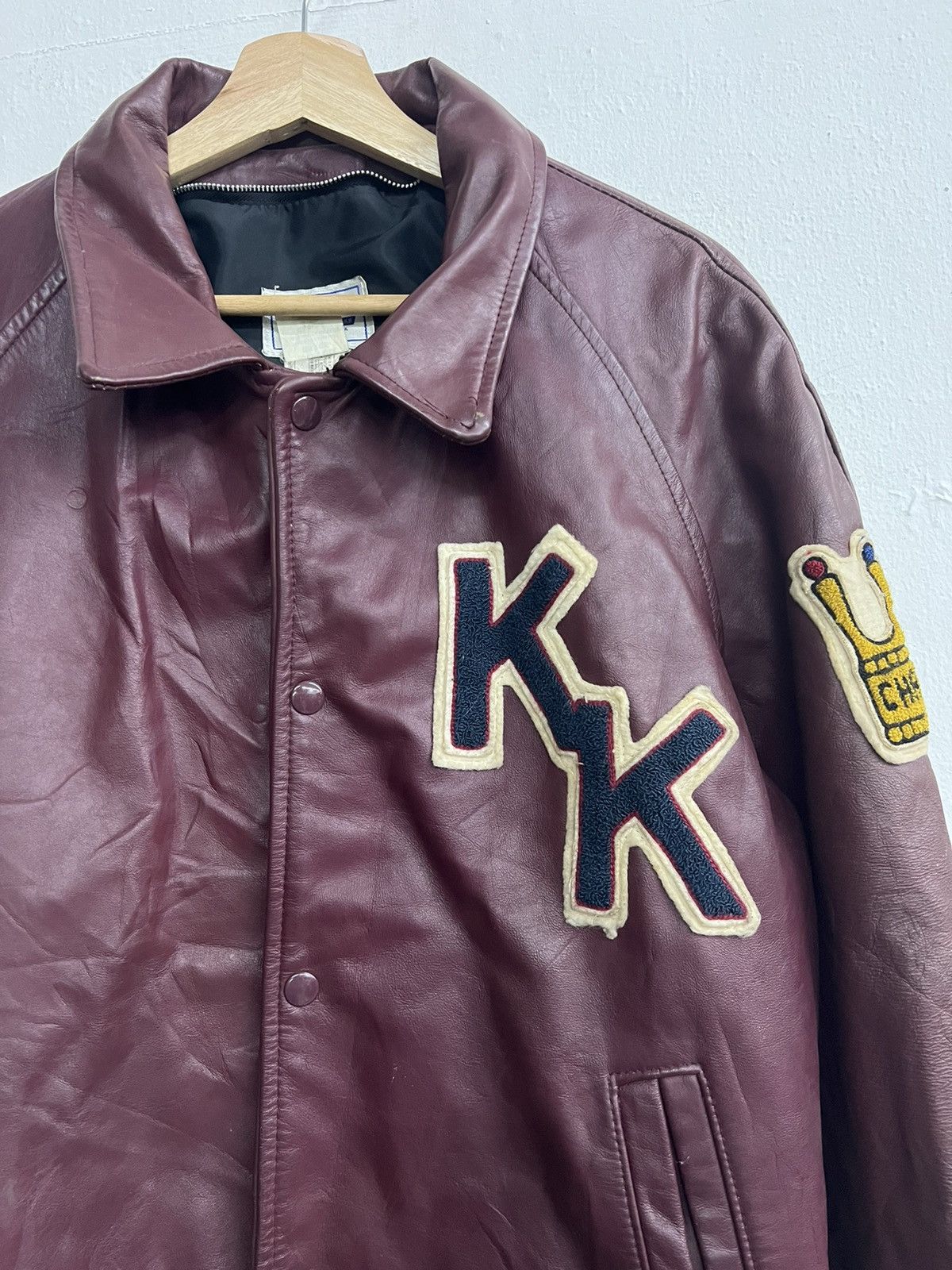 Vintage VINTAGE KK CHAMPION VARSITY LEATHER JACKET Size US L / EU 52-54 / 3 - 2 Thumbnail