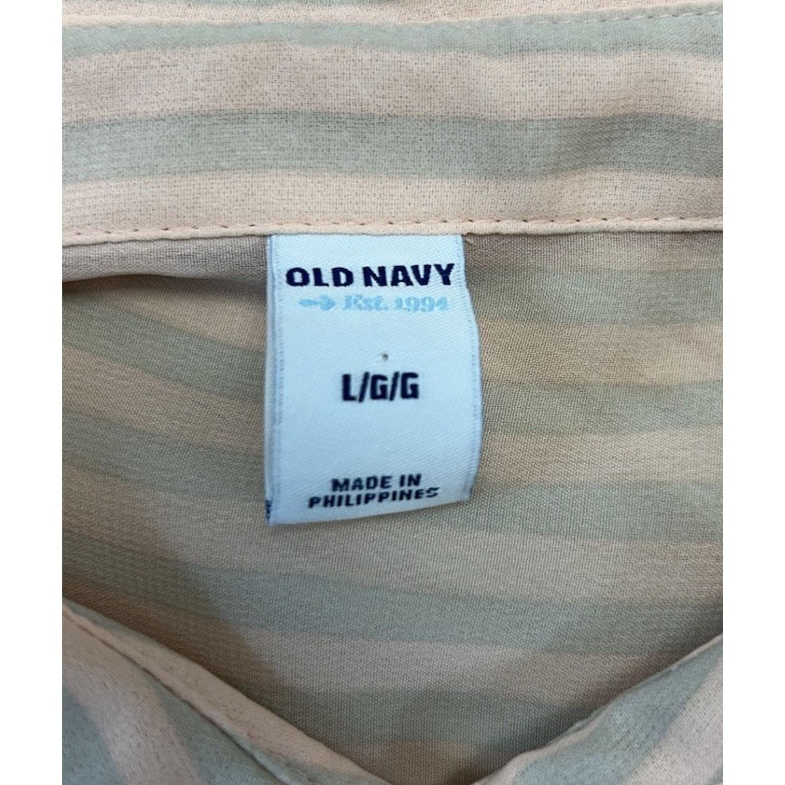 Old Navy WOMEN'S OLD NAVY SHEER PEACH/GRAY SHIRT SIZE L Size L / US 10 / IT 46 - 7 Thumbnail