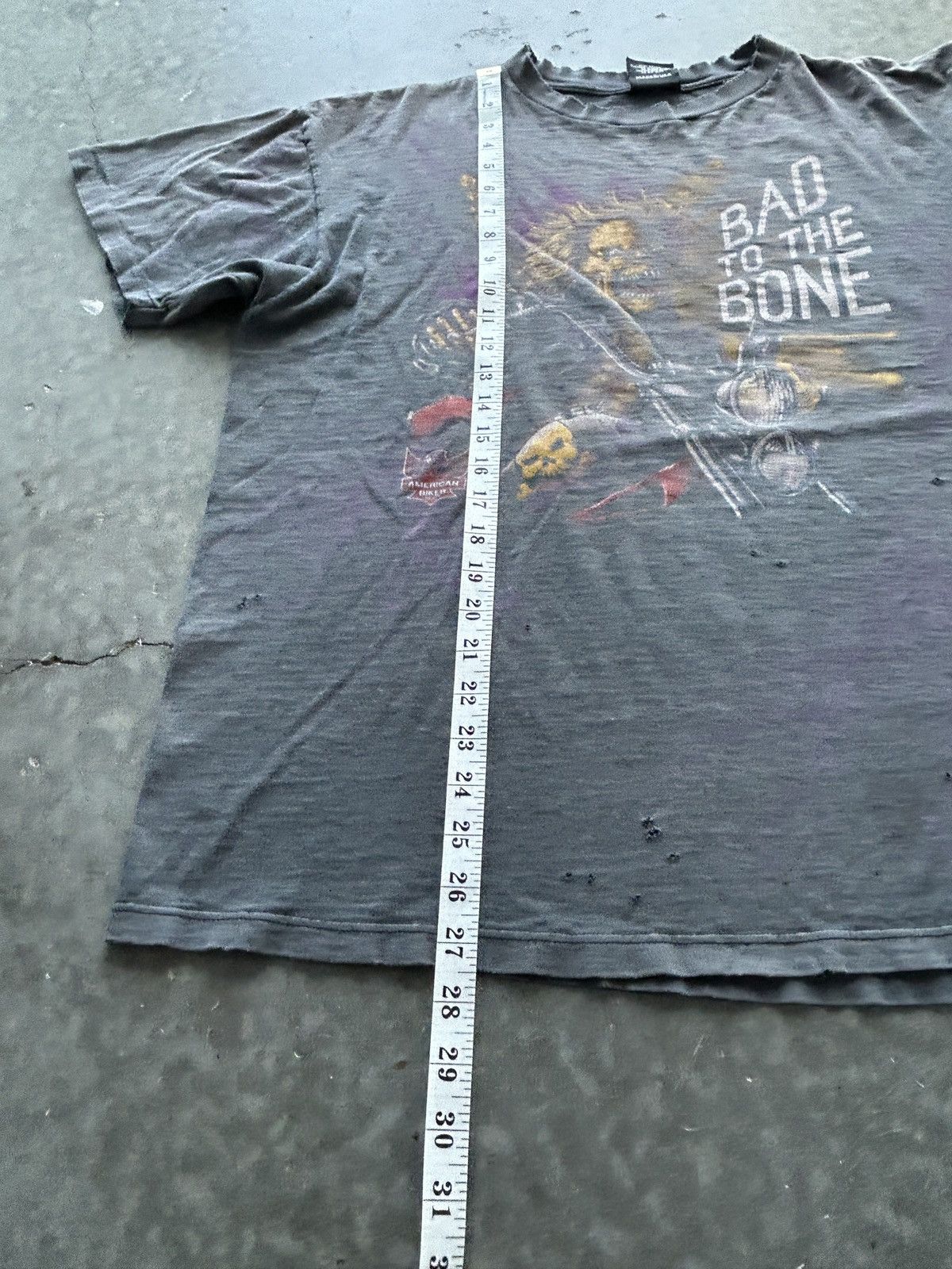 Vintage Vintage 90s 3D Emblem Bad to the Bone Lightning Tee Size US XL / EU 56 / 4 - 10 Thumbnail