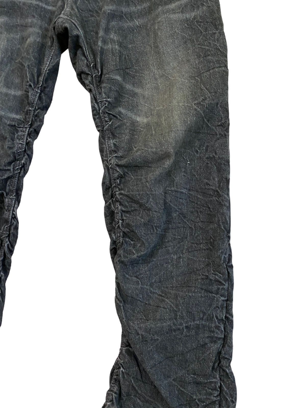 Japanese Brand Japan Denim Black Acid Wash Double Waist Stacked Denim Jeans Size US 35 - 6 Thumbnail