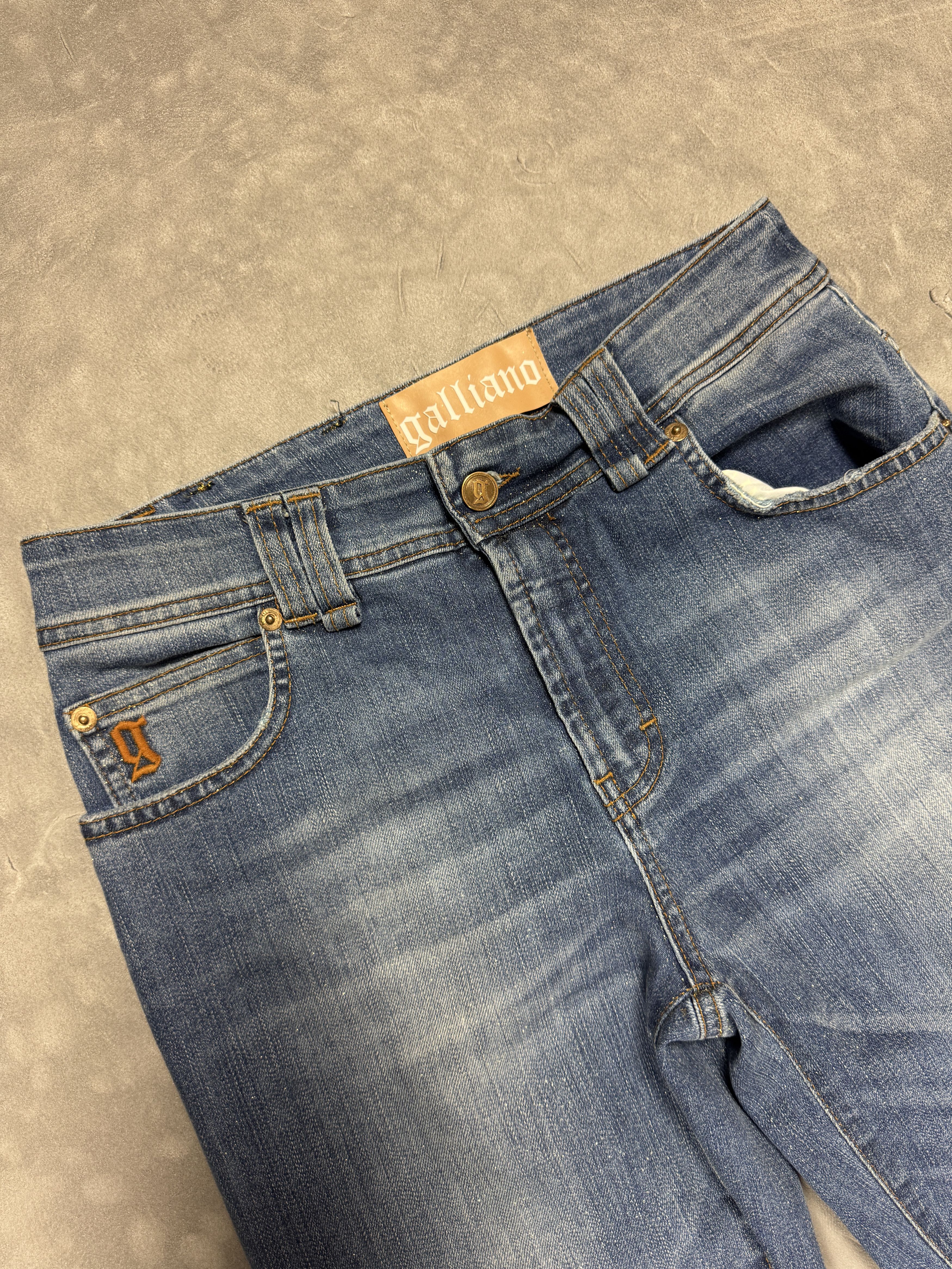 John Galliano × Vintage John Galliano denim jeans streetwear retro glitter y2k Size 28" / US 6 / IT 42 - 5 Thumbnail