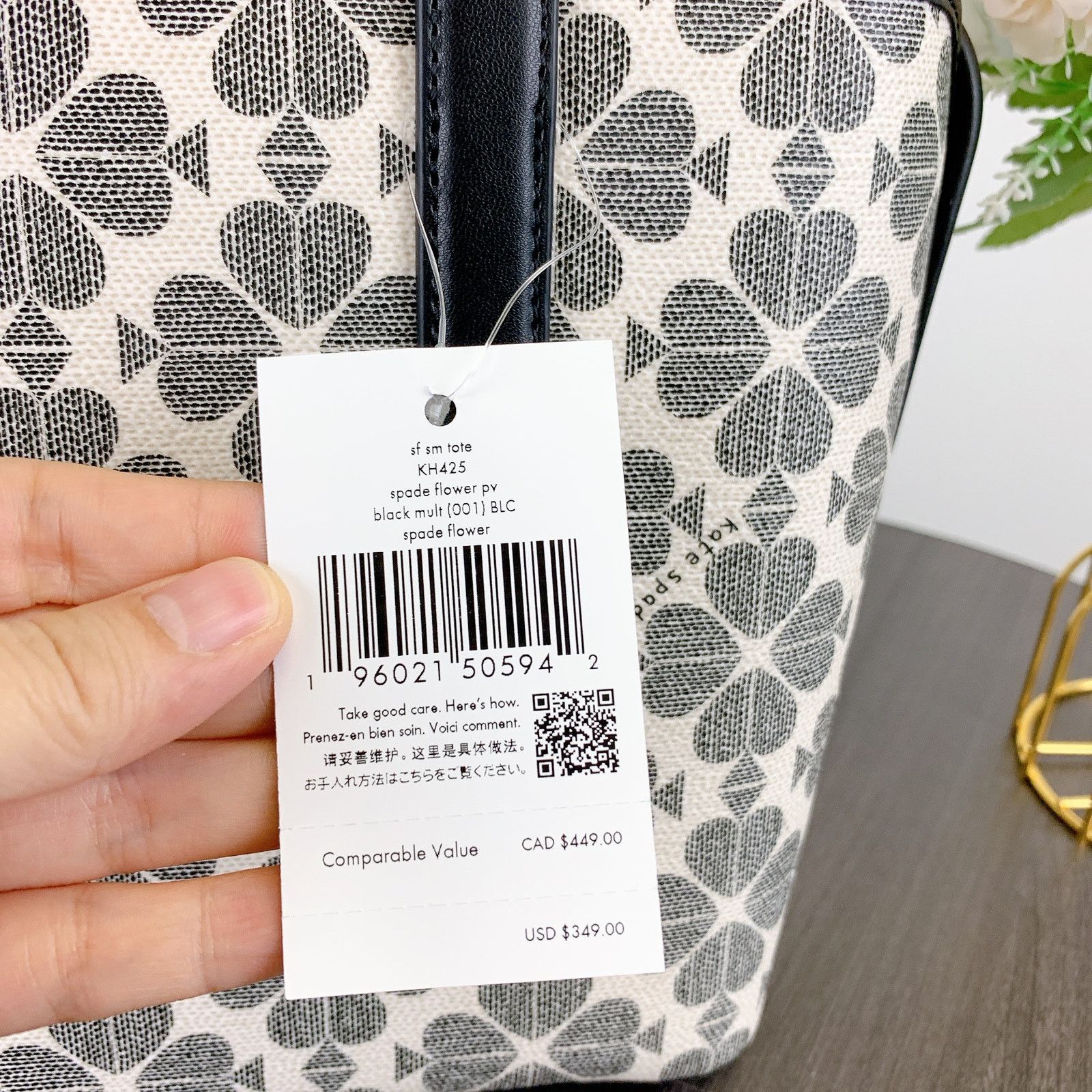 Kate Spade kate spade KH425 Signature Spade Flower Mini Tote IN Black Size ONE SIZE - 9 Thumbnail