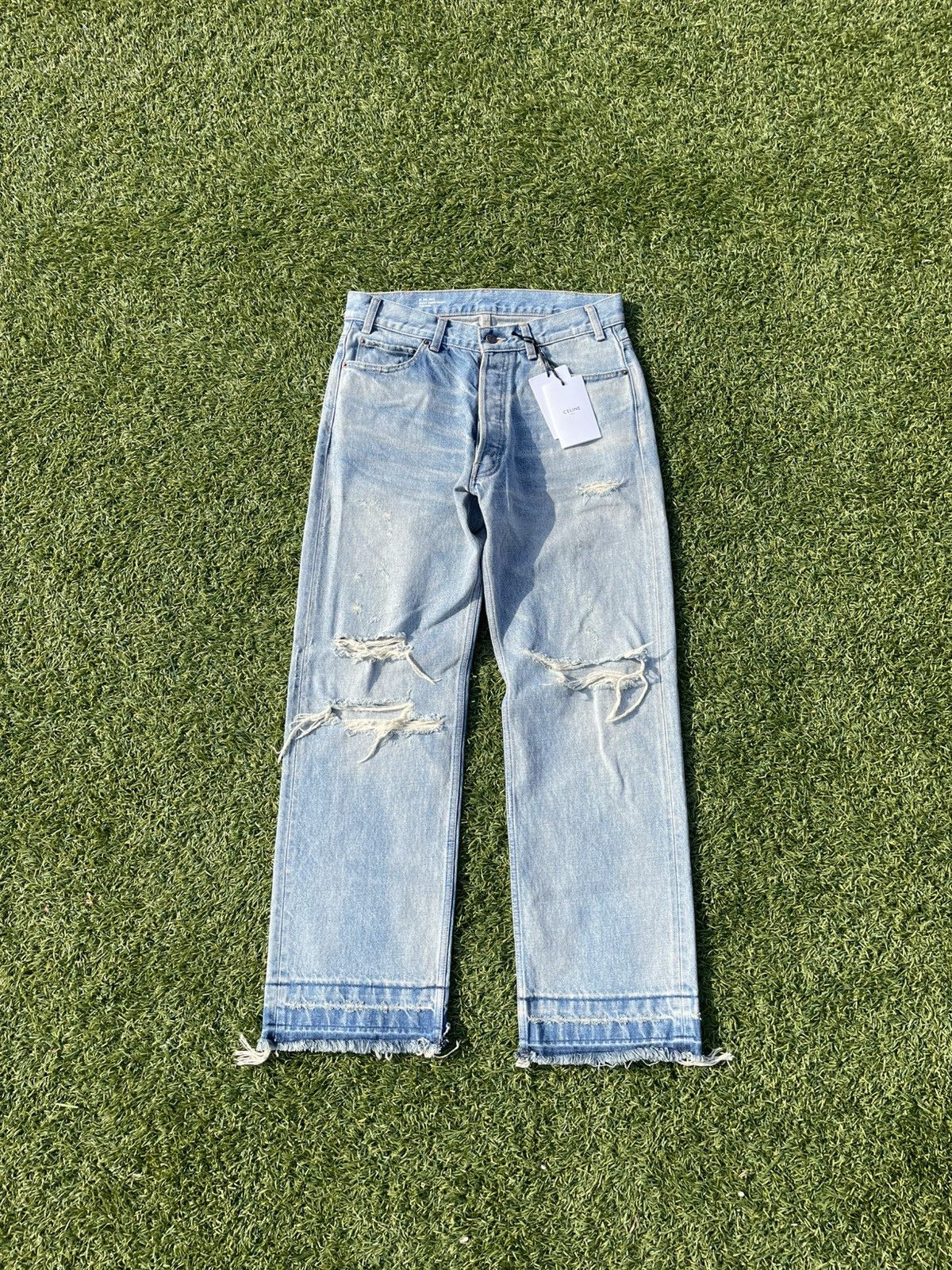 Celine Celine Wesley Straight Leg Distressed Denim Size US 30 / EU 46 - 1 Thumbnail