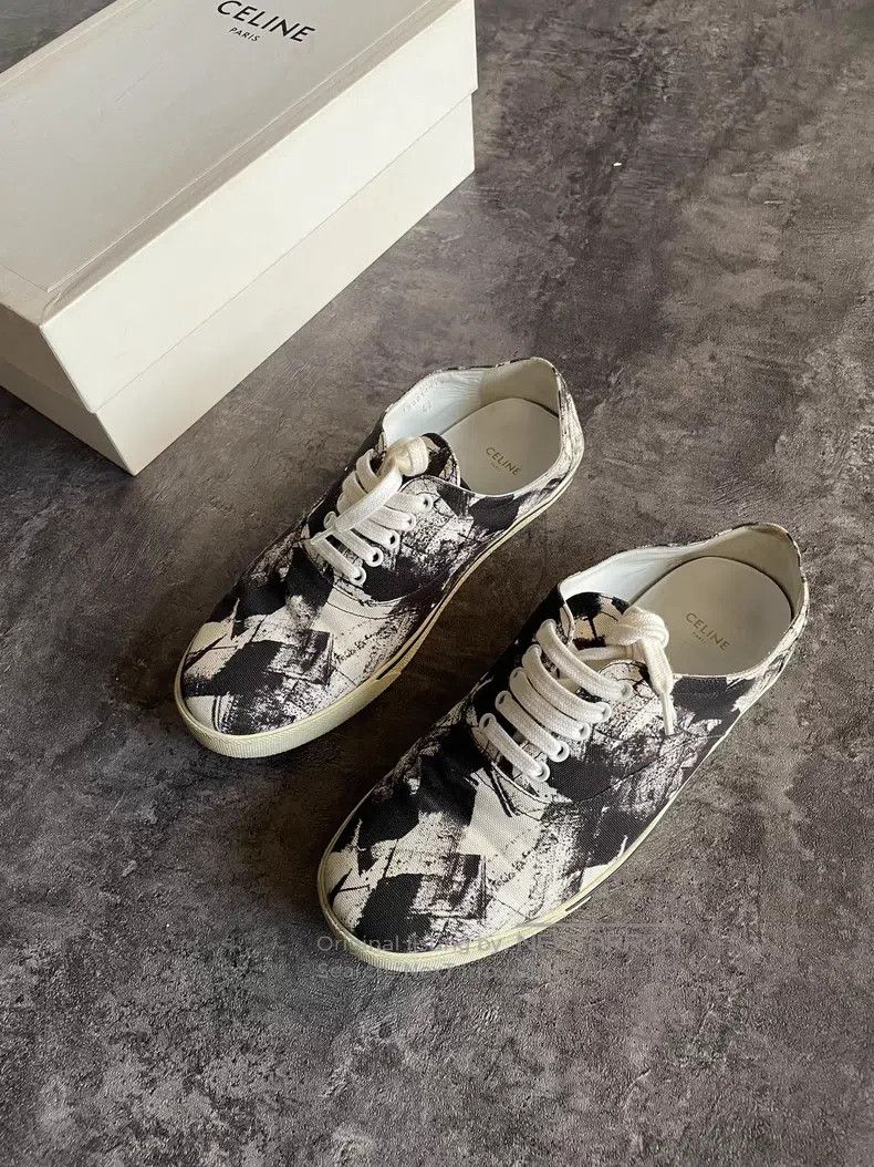 Celine CELINE Abstract Splatter Artist Canvas Shoes Size US 9 / EU 42 - 2 Thumbnail