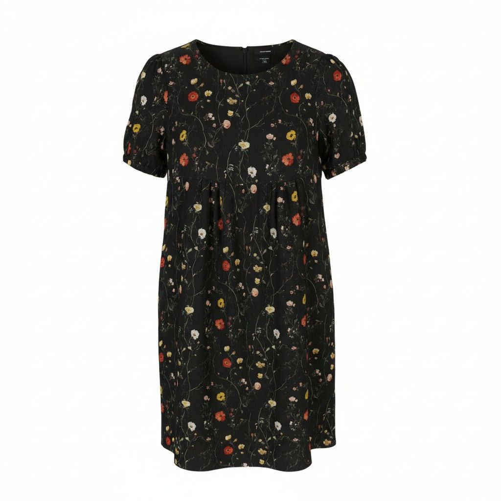 R13 RAGLAN SLEEVE BABYDOLL S Floral Black Wool Silk Dress 89923 Size S / US 4 / IT 40 - 2 Thumbnail