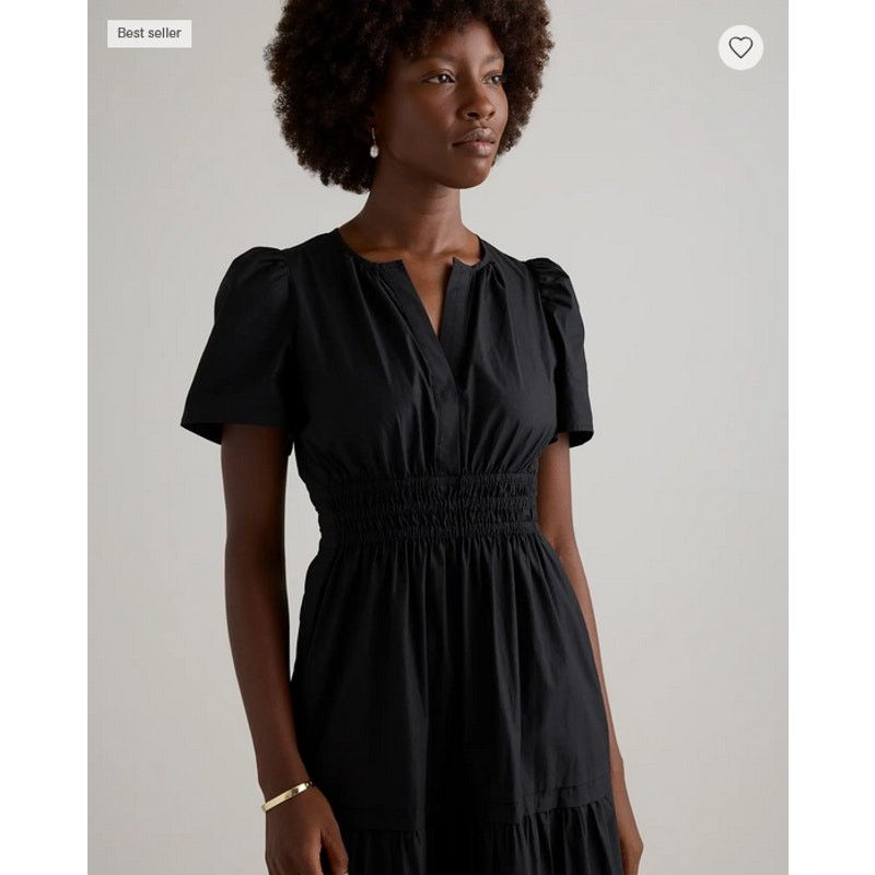 Quince Quince Cotton Poplin Tiered Maxi Dress Black Size M NWOT Size M / US 6-8 / IT 42-44 - 3 Thumbnail