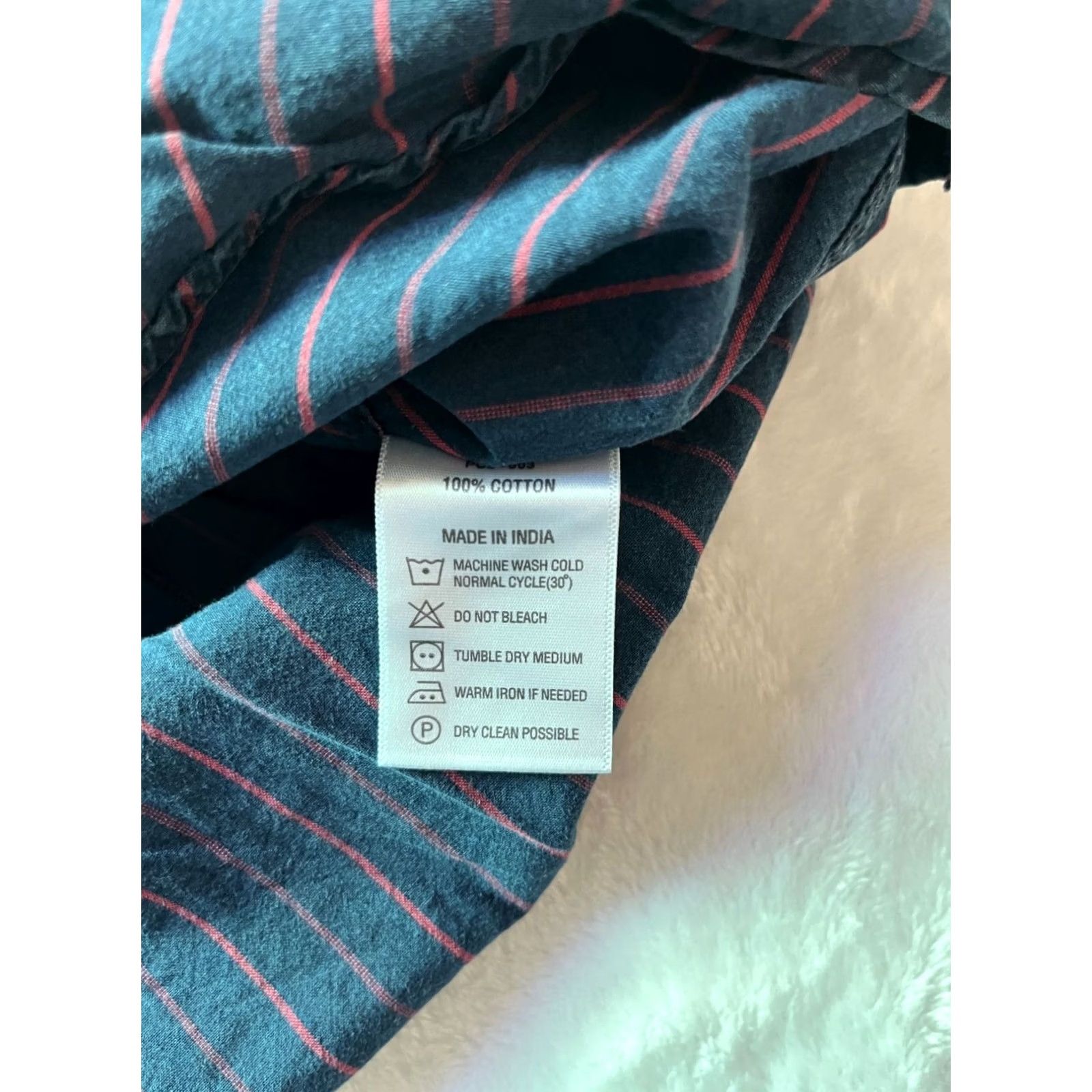 Levi's Levi's Mens Button-Up Shirt Large Blue Striped Denim Long Sleeve Casual Size US L / EU 52-54 / 3 - 7 Thumbnail