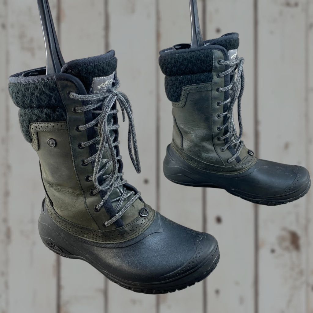 The North Face NORTH FACE Shellista II Waterproof Mid Boots Faux Fur 8.5 Black Leather Rubber Women Size US 7 / IT 37 - 1 Thumbnail