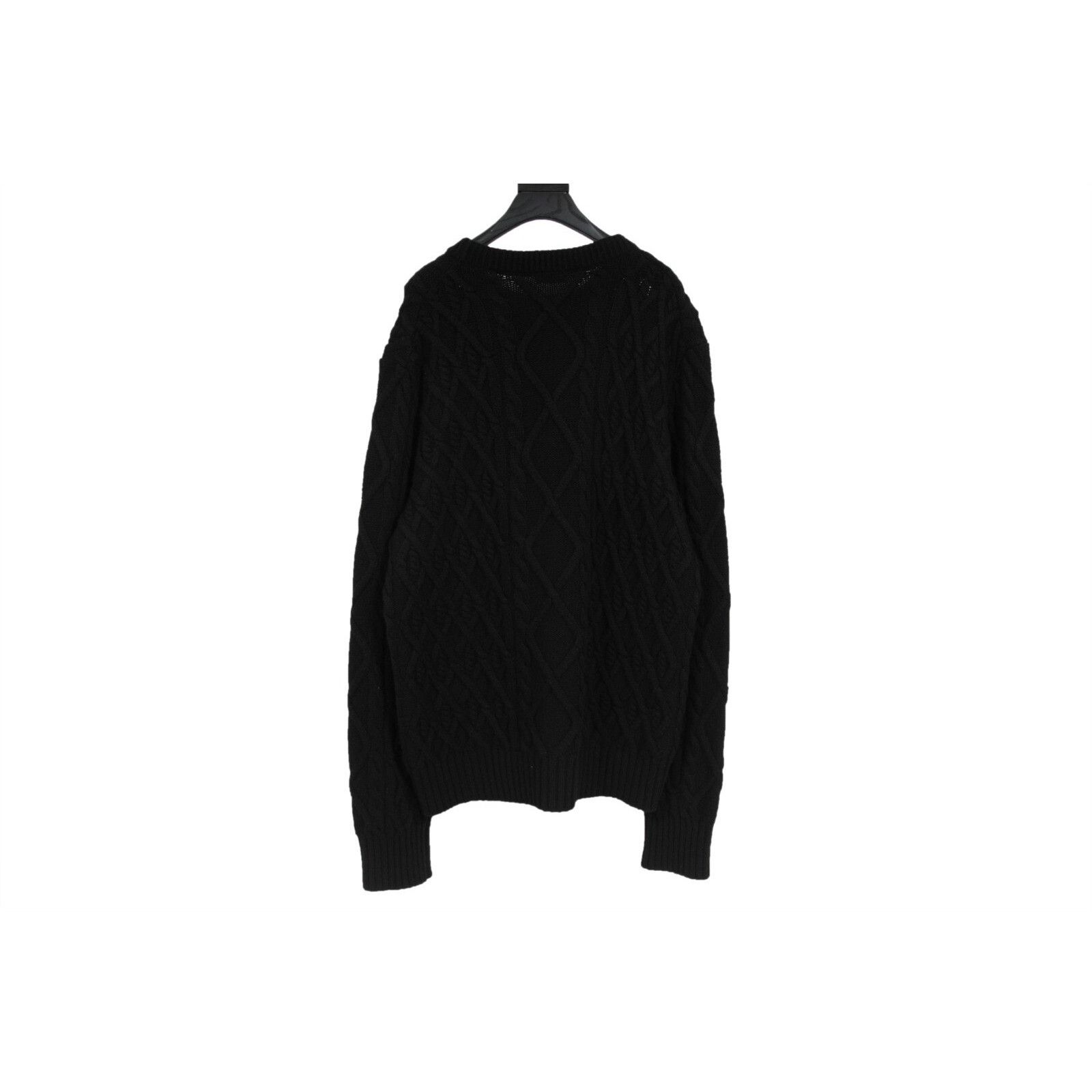Dior CD Cable Knit Sweater Black Cashmere Pullover Size US L / EU 52-54 / 3 - 2 Thumbnail
