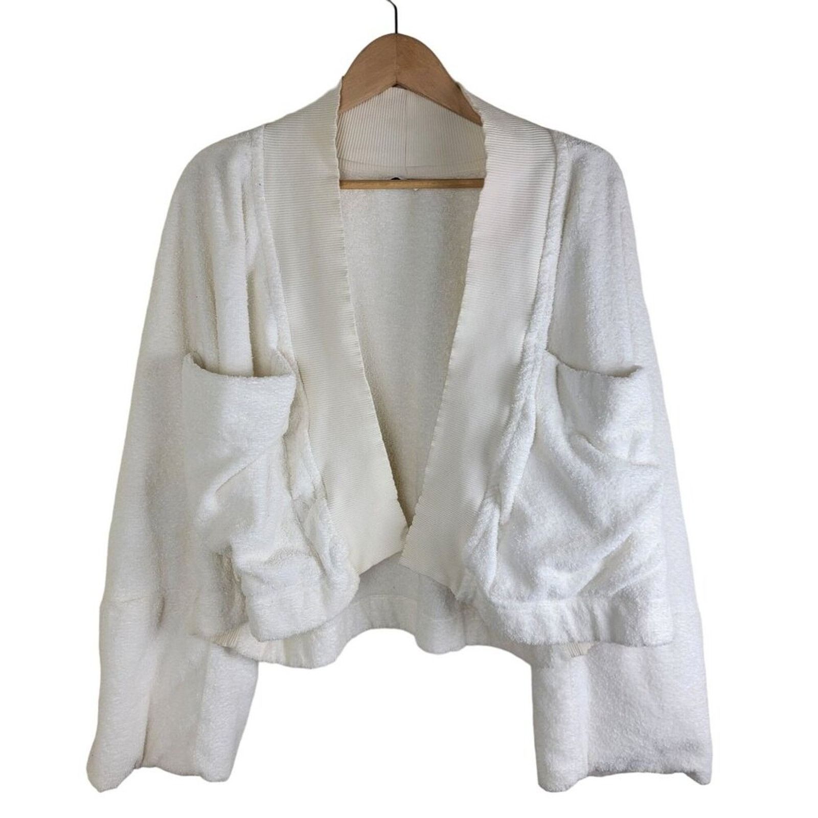 Henri Bendel Henri Bendel Womens Terry Cloth Kimono Cropped Jacket Size XL / US 12-14 / IT 48-50 - 1 Thumbnail
