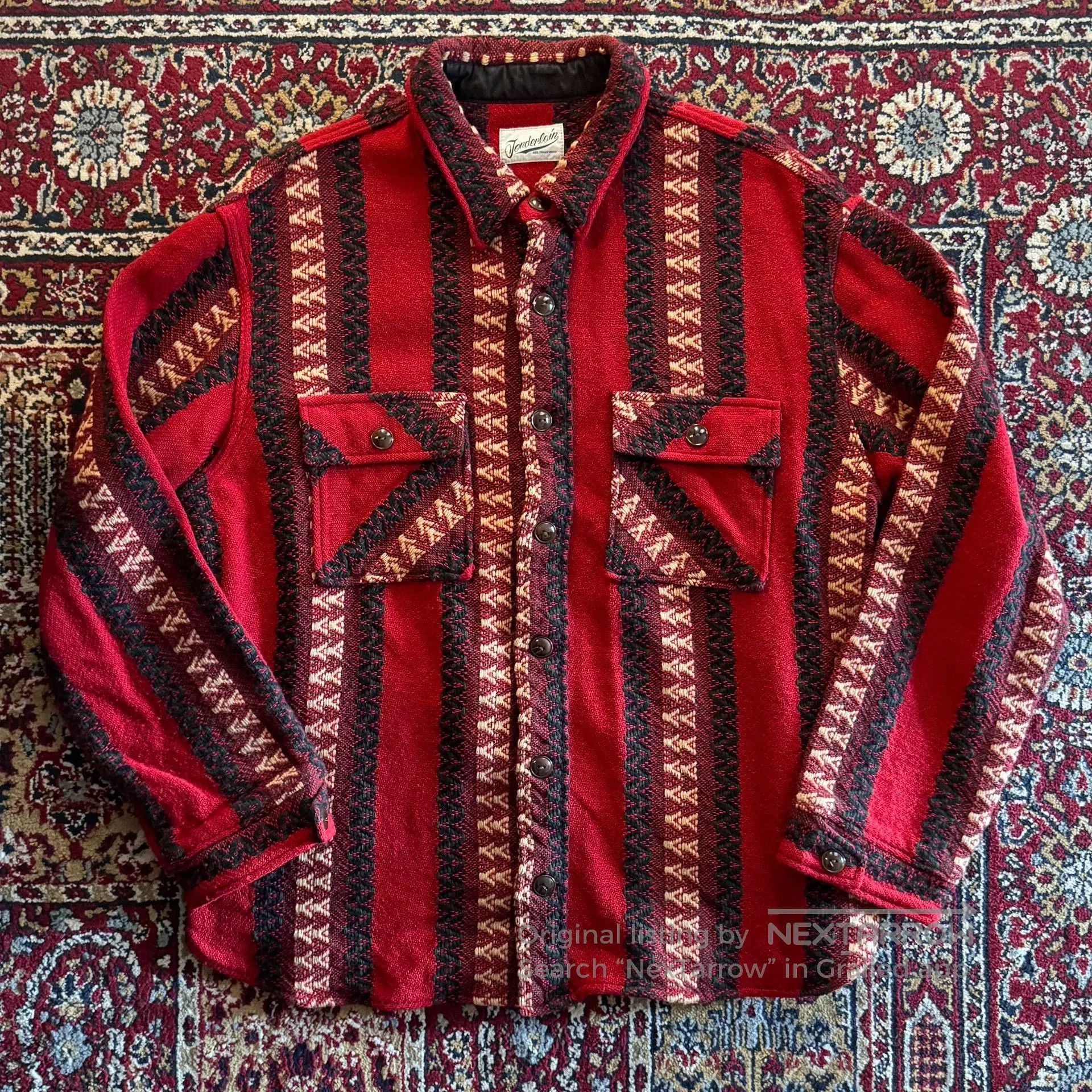 Tenderloin Tenderloin Red Stripe Wool Shirt. Size US L / EU 52-54 / 3 - 1 Thumbnail