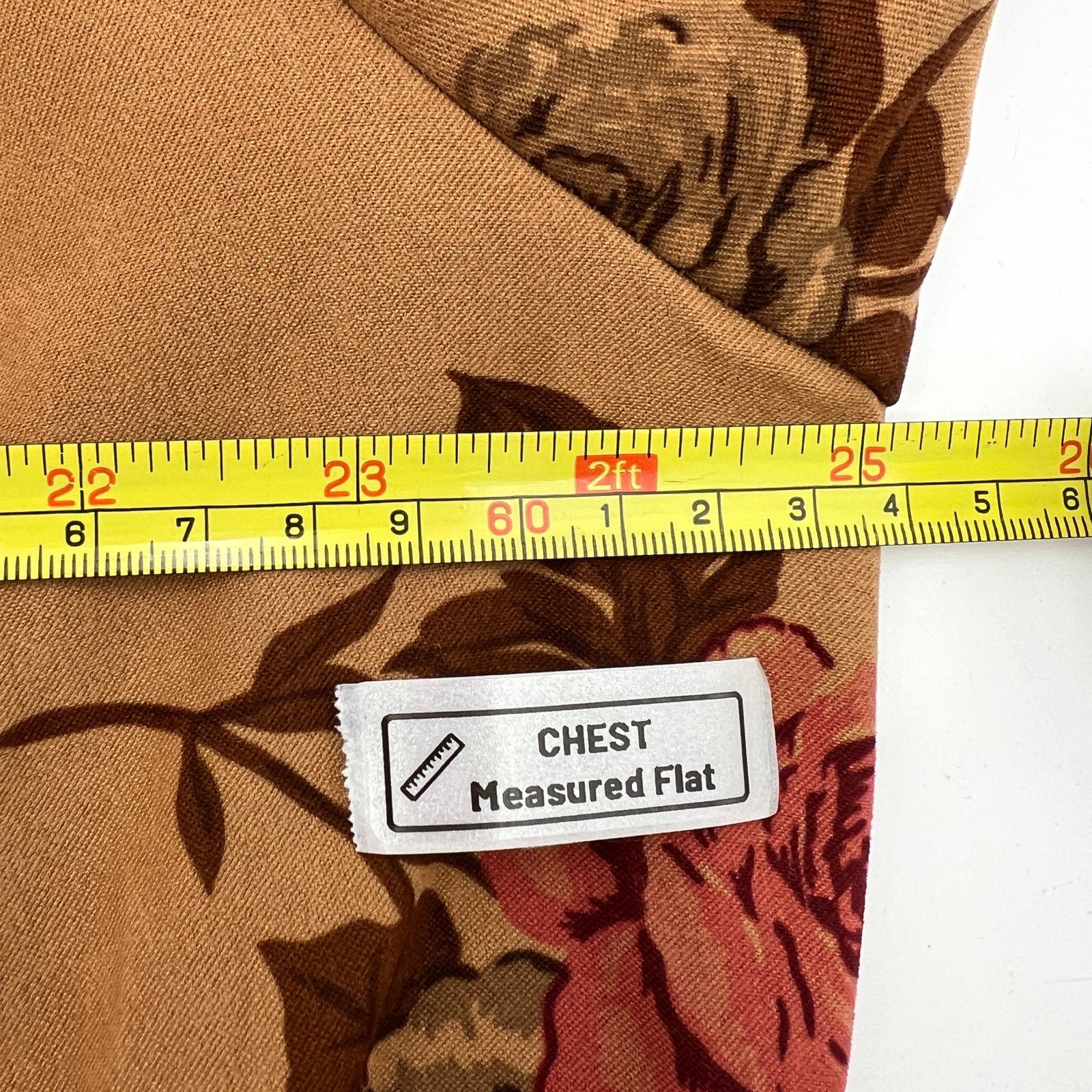 Other Rose Printed Button Up Shirt Long Sleeves Brown White Stage Size XXL / US 16-18 / IT 52-54 - 4 Thumbnail