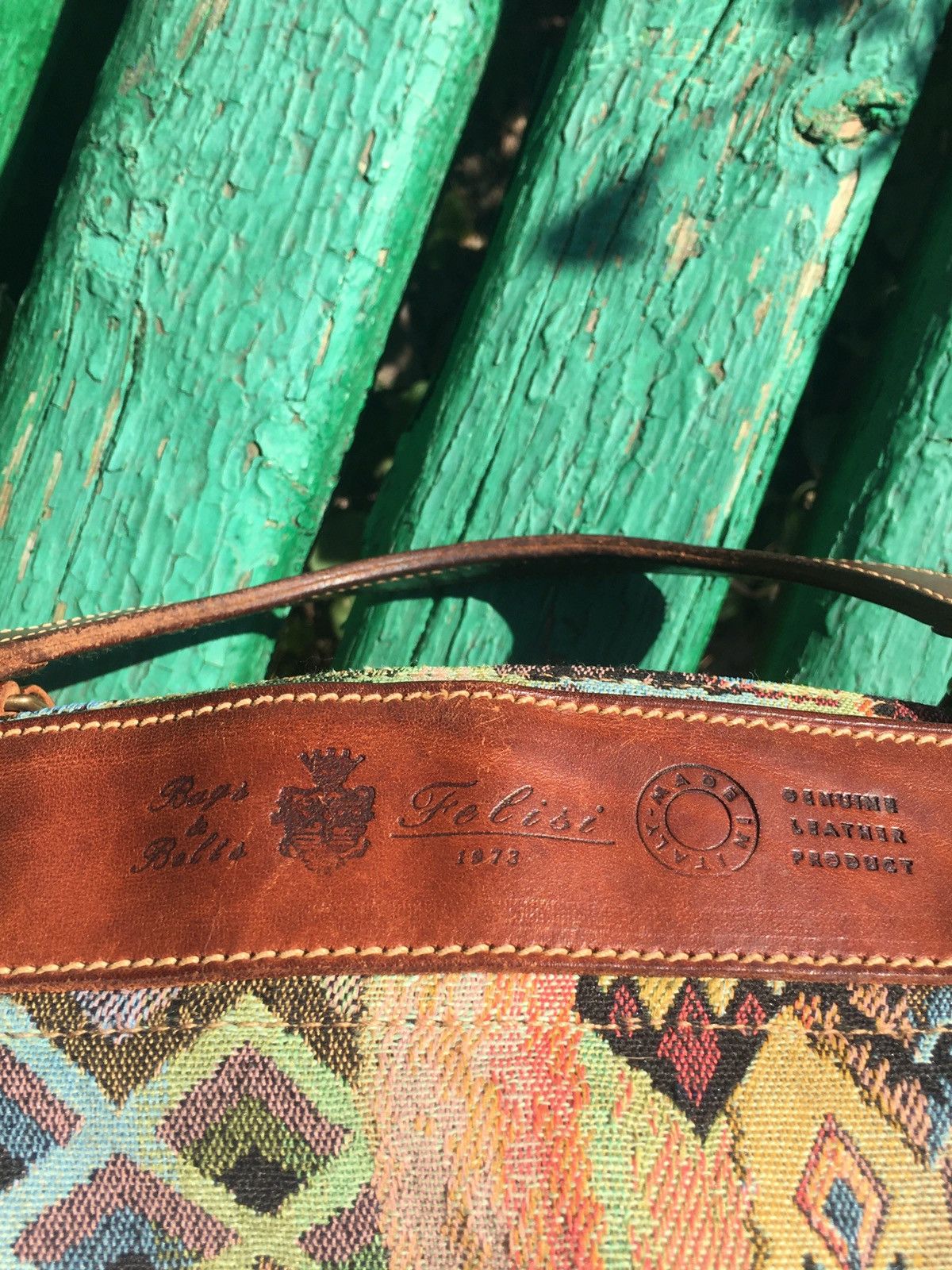 Felisi FELISI Canvas Leather Tapestry Duffel Italy Large Bag Size ONE SIZE - 7 Thumbnail