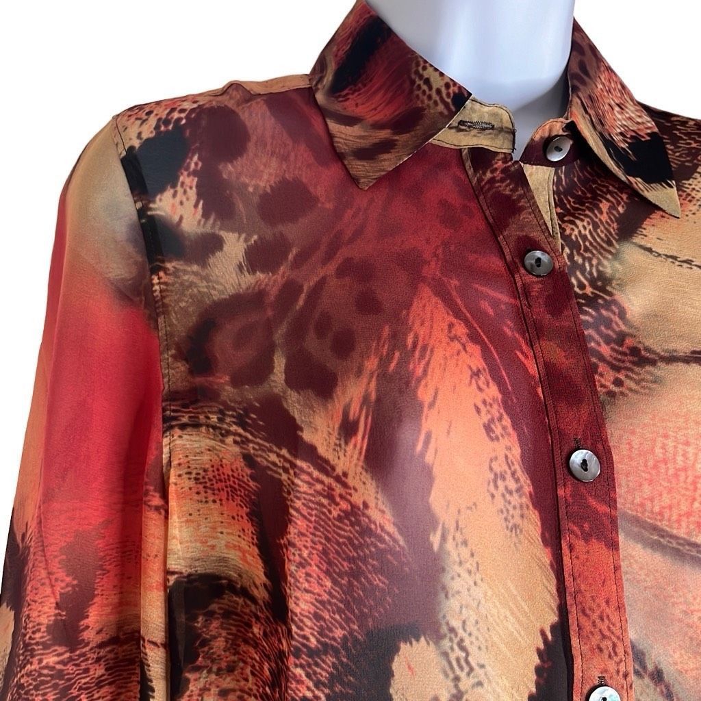 Other Da Nang Womens XS 100% Silk Button Front Tunic Top Blouse Re Size XS / US 0-2 / IT 36-38 - 4 Thumbnail