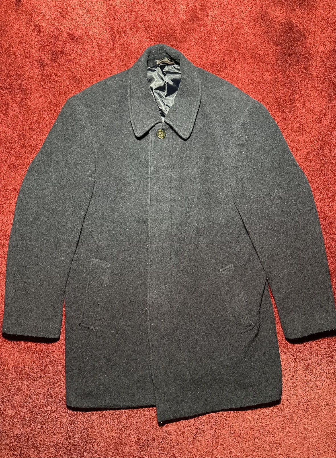 Ralph Lauren × Vintage Ralph Lauren Men Black Wool Overcoat Peacoat XL Vintage Y2K Size US XL / EU 56 / 4 - 1 Thumbnail