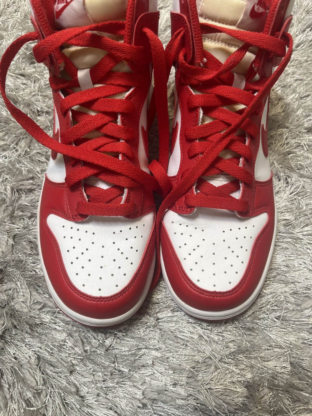 Nike Nike Red & White High Top Dunks Size US 8.5 / IT 38.5 - 6 Thumbnail