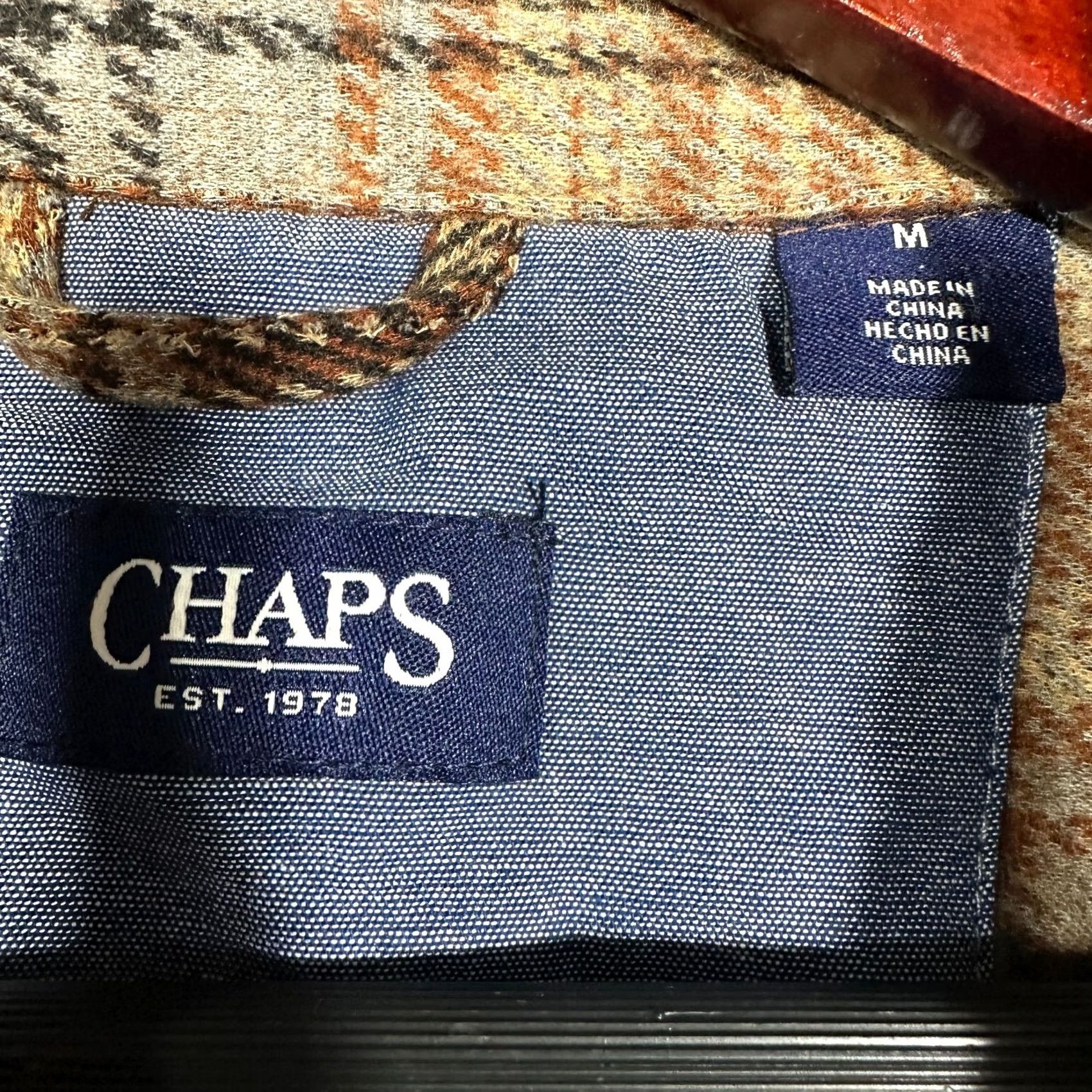 Chaps Chaps Shirt Mens M Button-Up Plaid Brown Flannel Pockets Regular Fit NEW Size US M / EU 48-50 / 2 - 7 Thumbnail