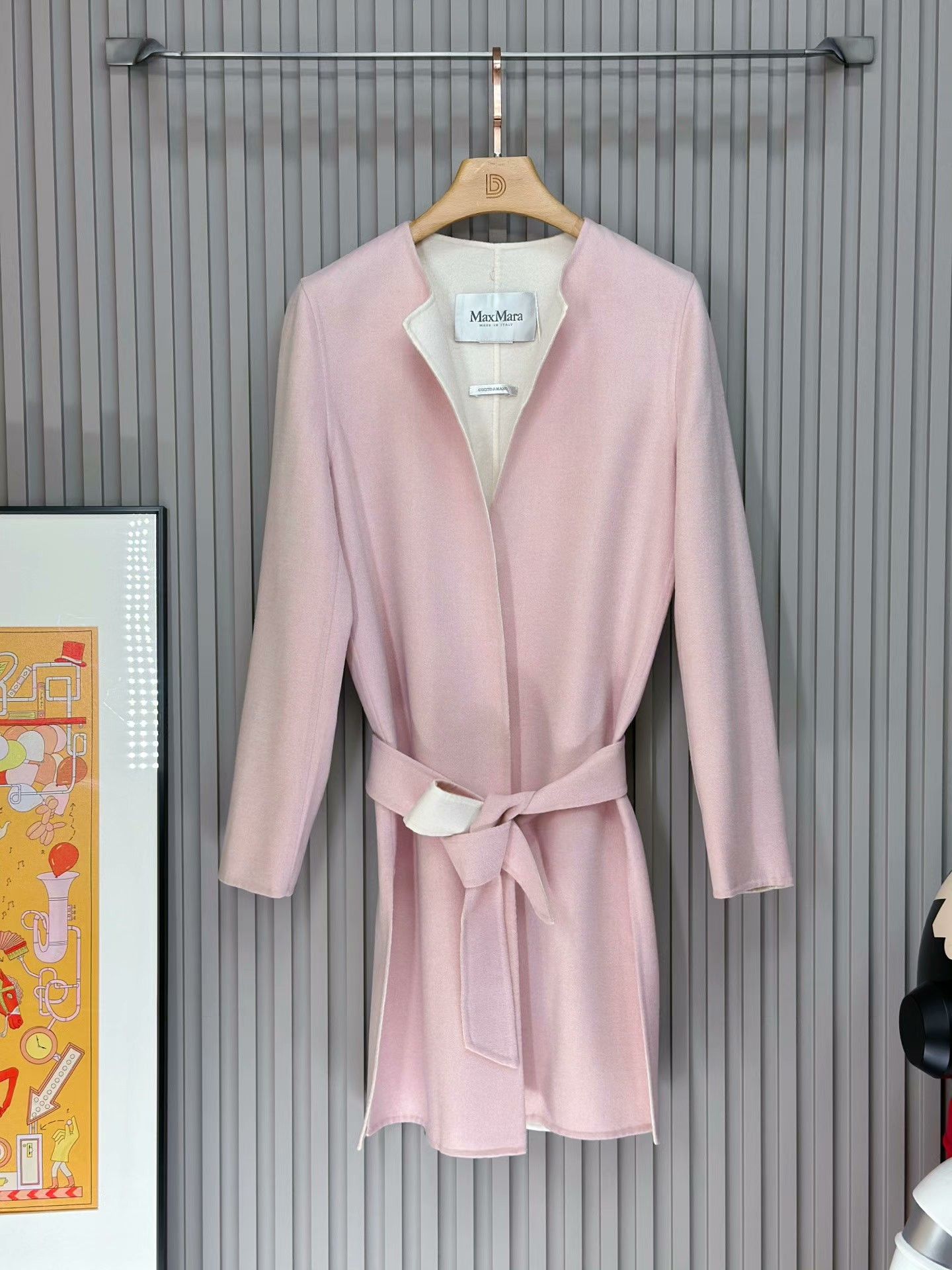 Max Mara MaxMara Pink Wool Coat with Belt Size S / US 4 / IT 40 - 1 Thumbnail