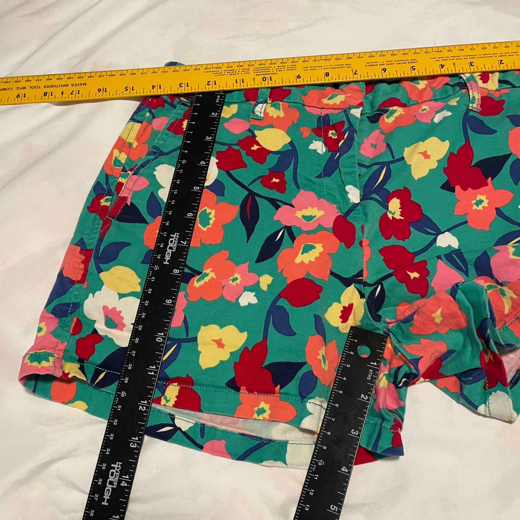 Other Colorful Floral Womens Shorts Size 4 By Elle Stretch Vibrant Size 27" / US 4 / IT 40 - 4 Thumbnail