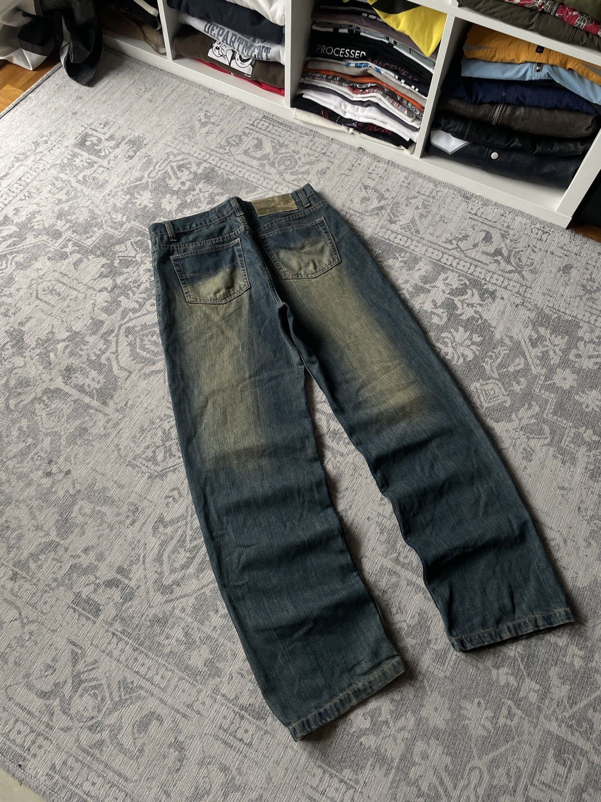 Vintage Vintage Faded Jeans Flared Mud Washed Baggy Japanese Y2K Wid Size US 32 / EU 48 - 7 Thumbnail